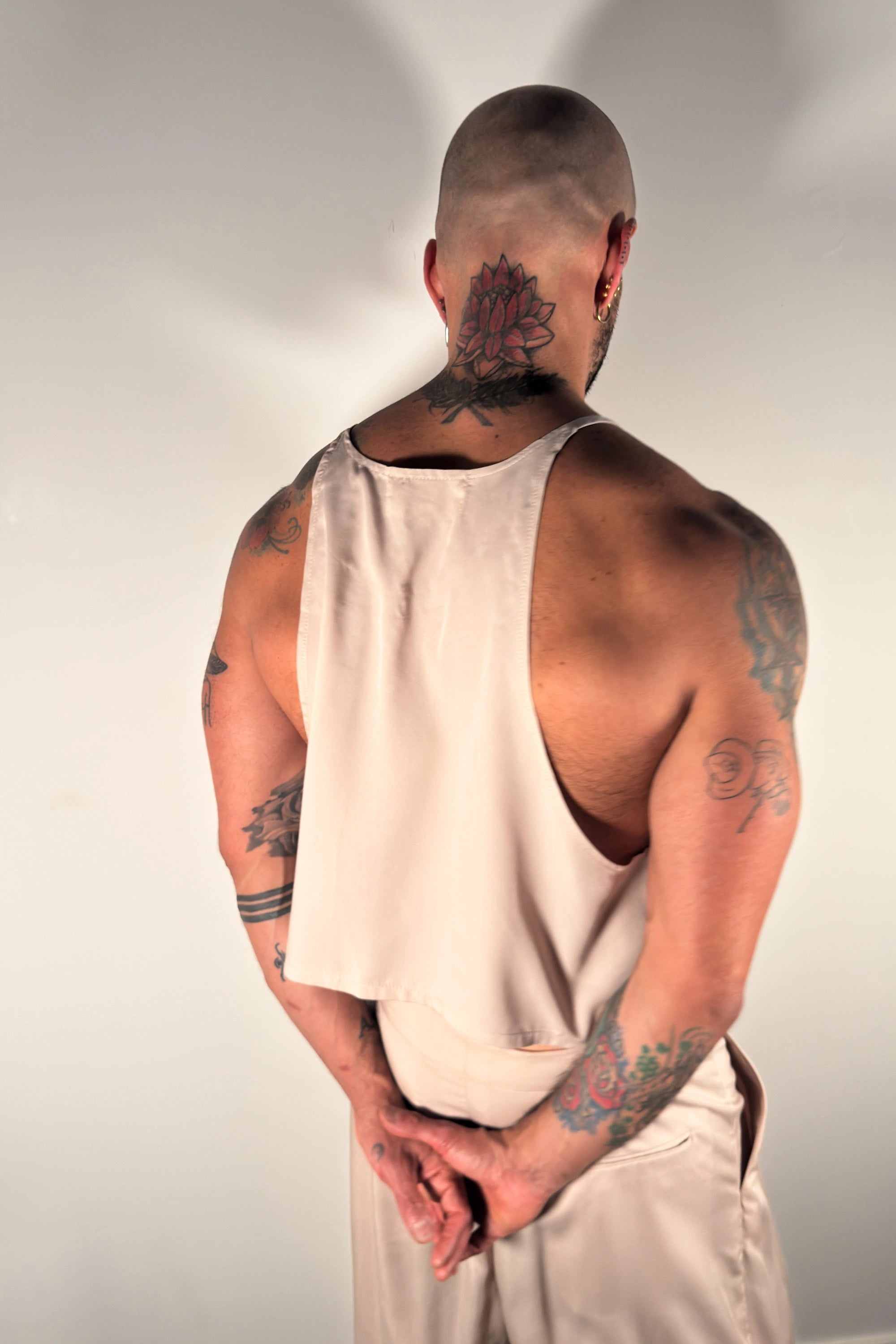 Oleander Halter Tank - Dusty Pink