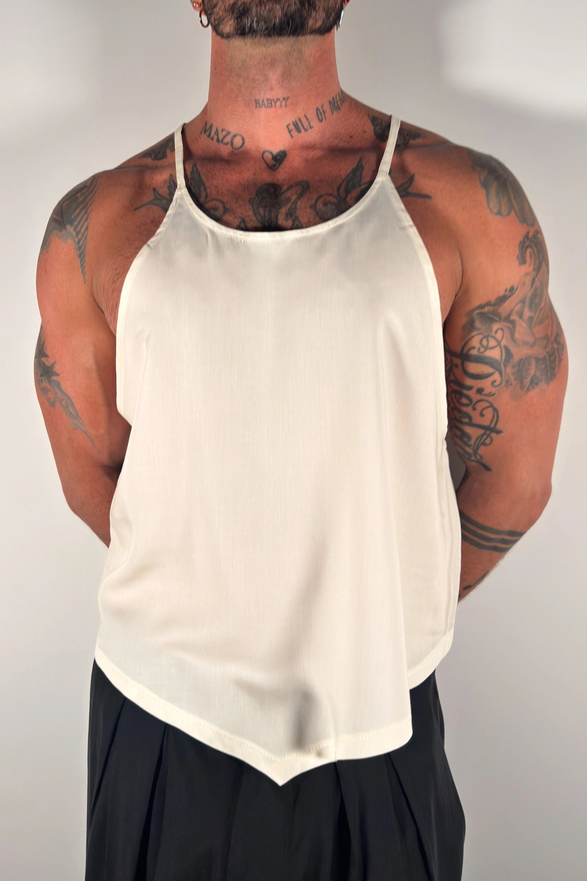 Oleander Halter Tank - Cream