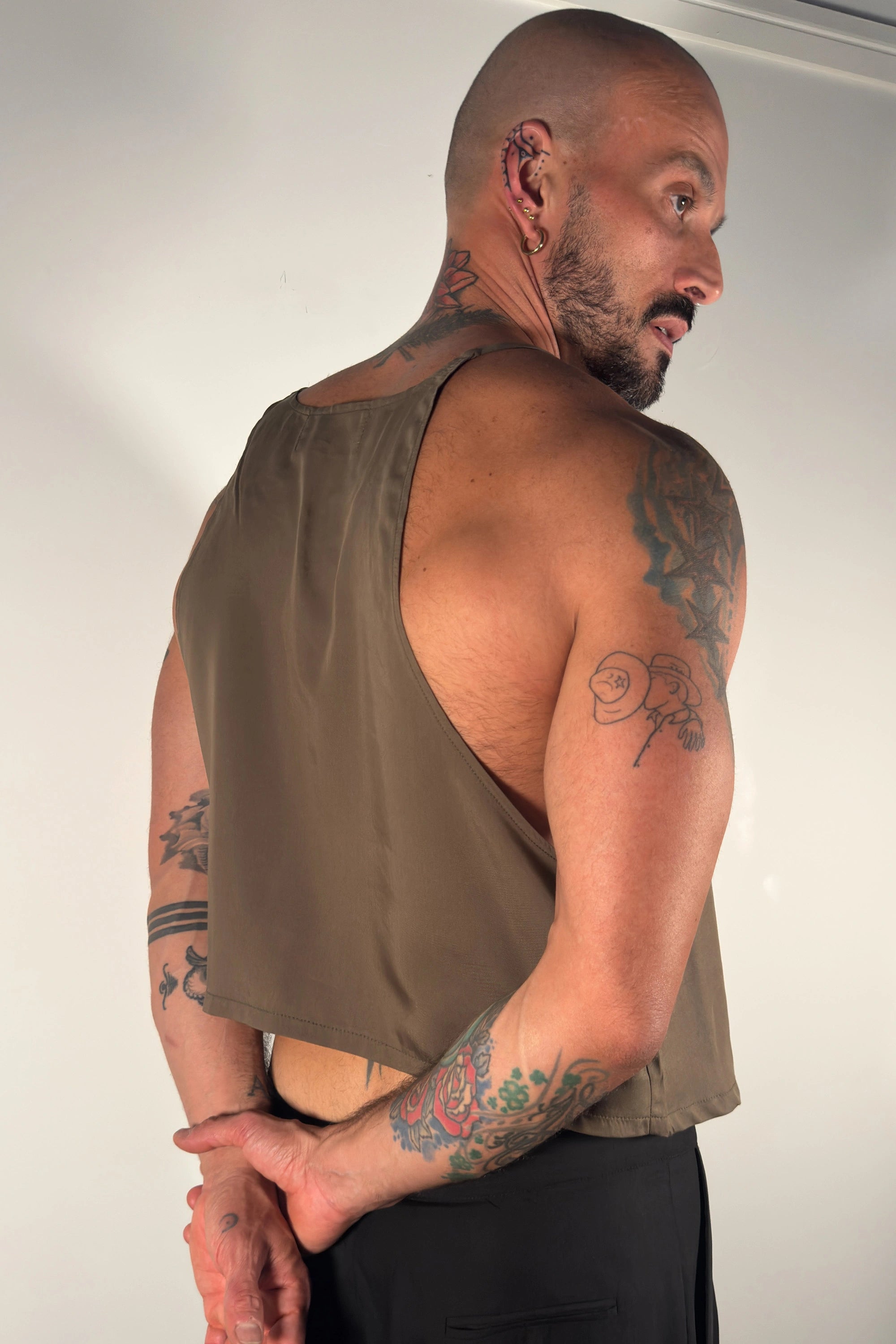 Oleander Halter Tank - Olive