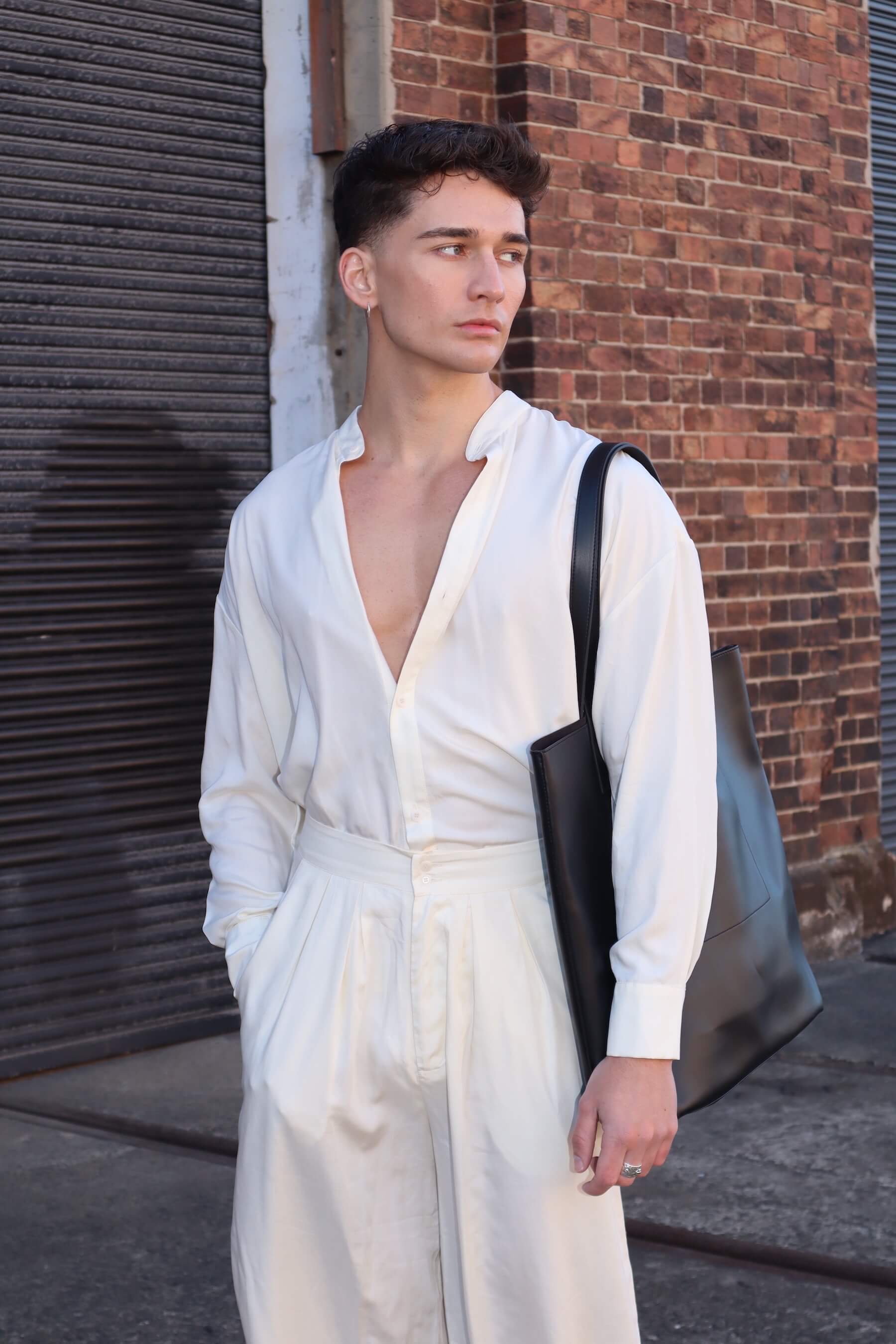 Men's Oversized Atelier Shirt - Natural White Tencel (Eucalyptus) - The Glade