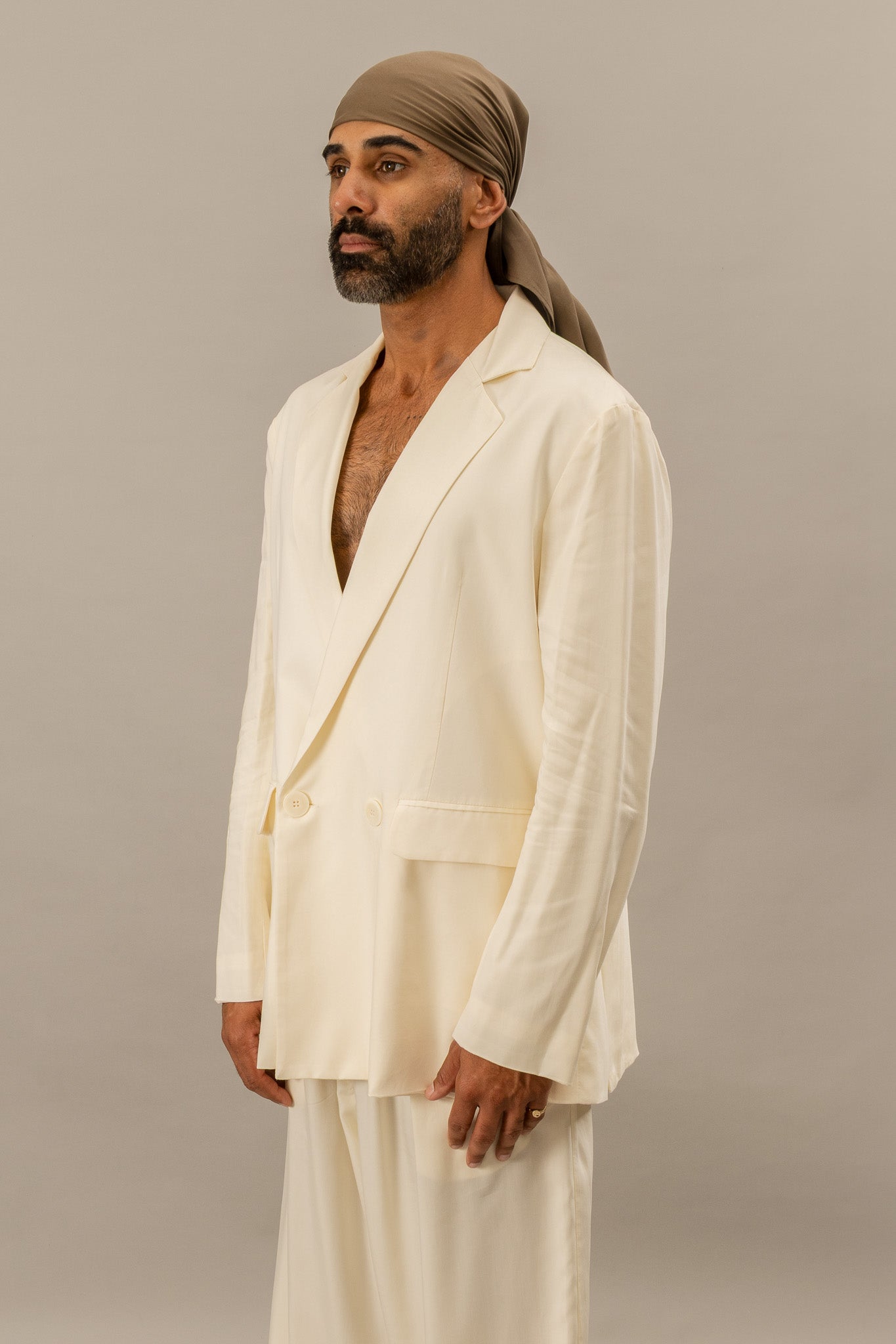 Double Breasted Blazer - Cream