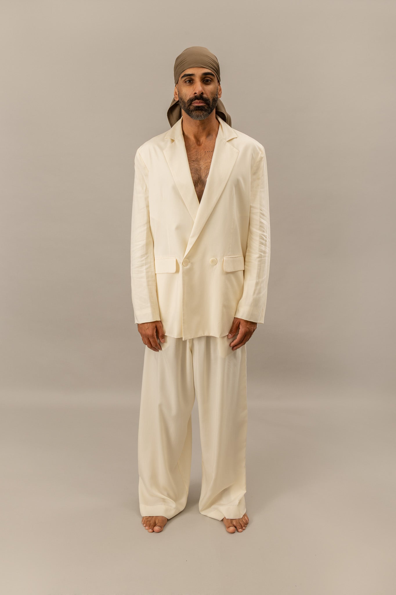 Double Breasted Blazer - Cream