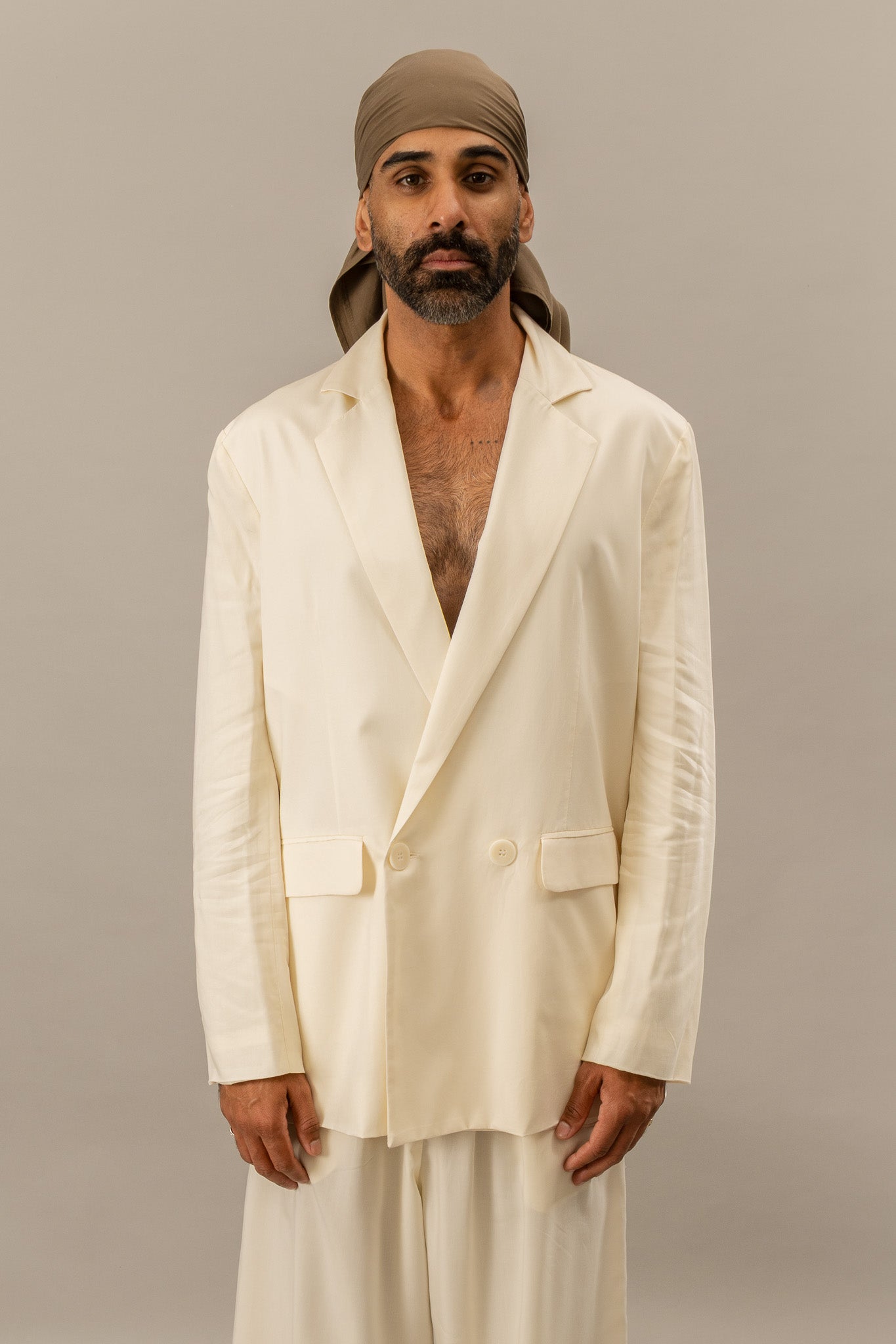 Double Breasted Blazer - Cream