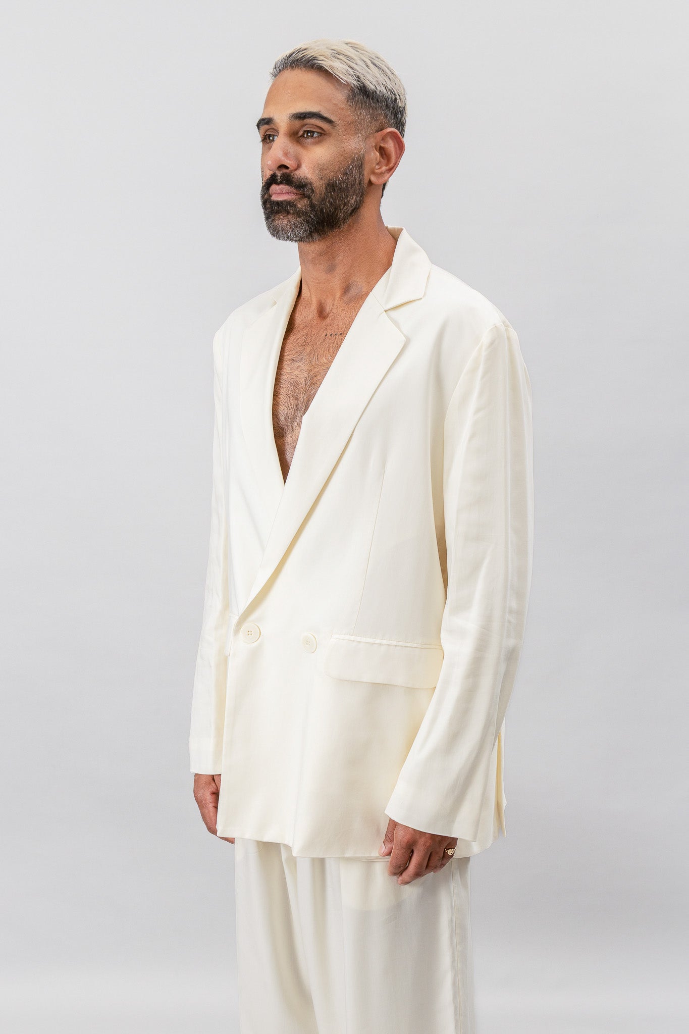 Double Breasted Blazer - Cream