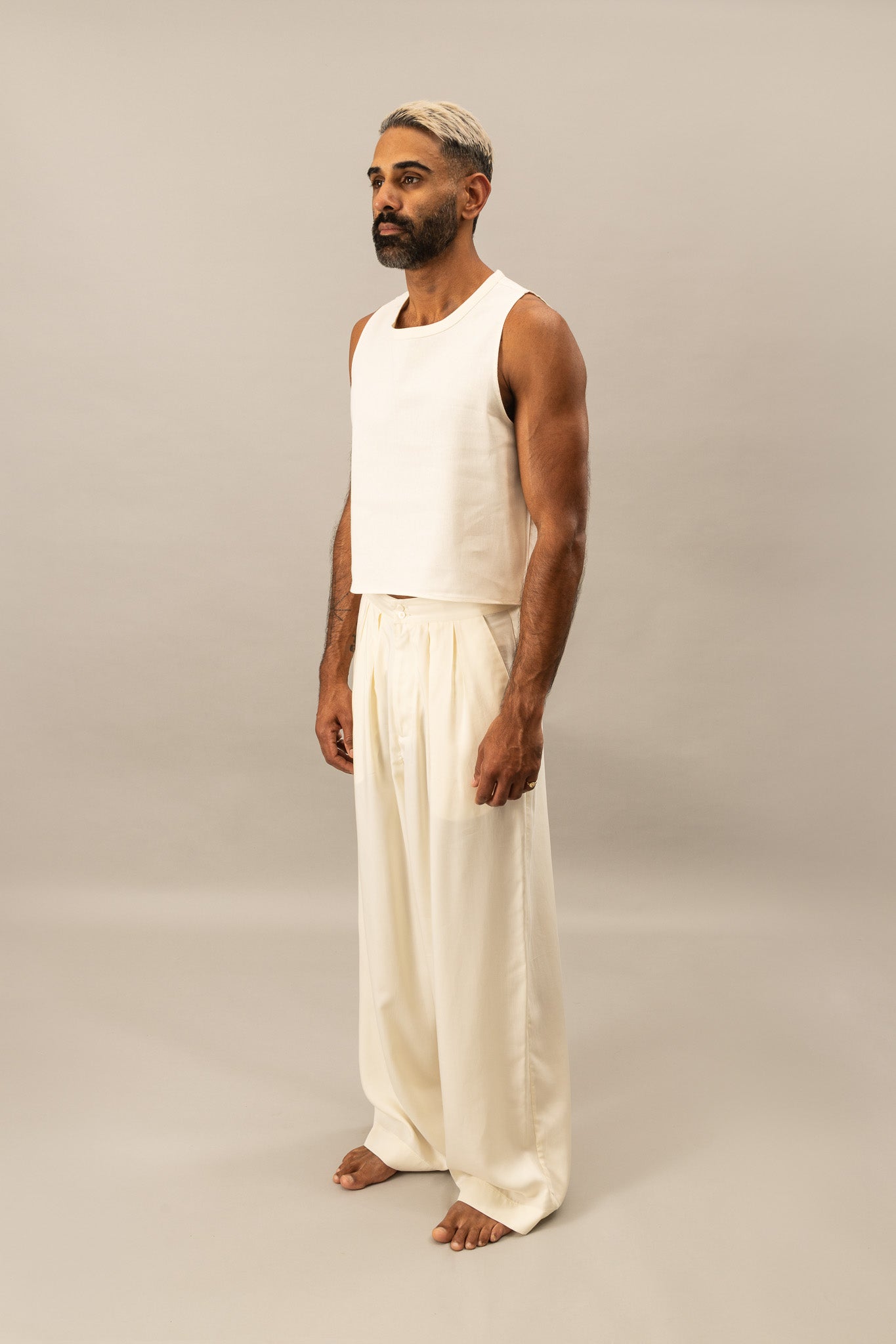 Regenerated Cropped Tank - Undyed