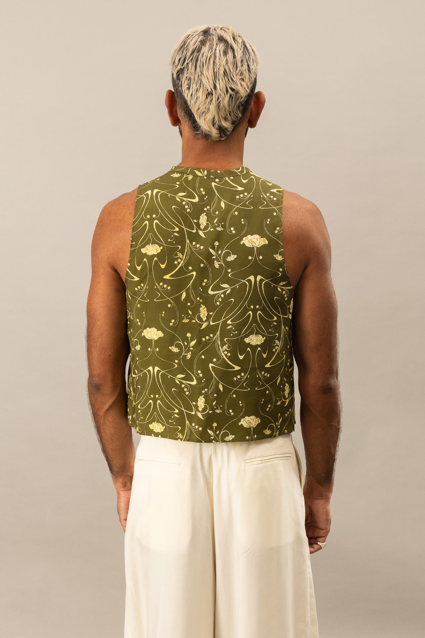 Printed Cropped Tank - Sylvan Green