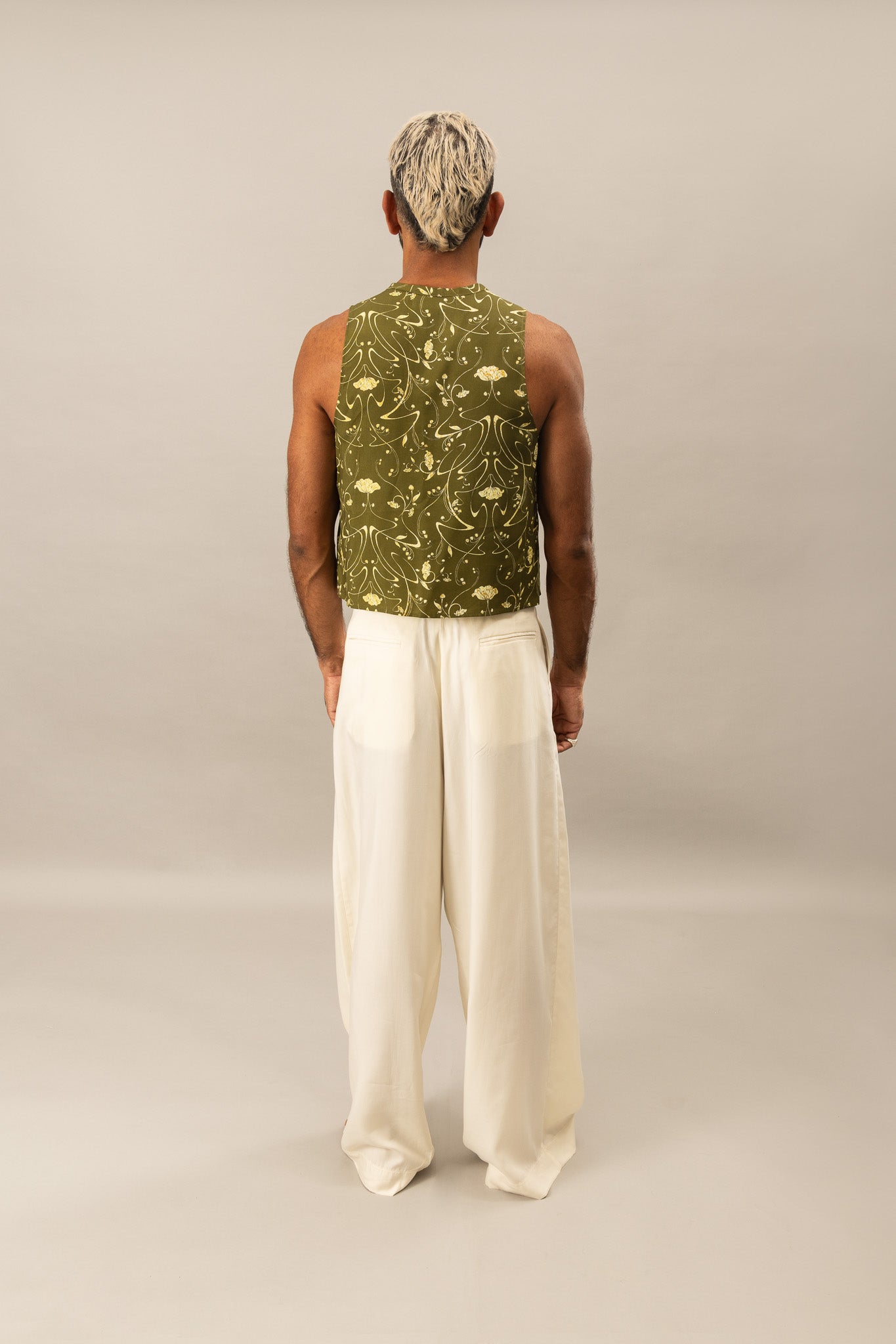 Printed Cropped Tank - Sylvan Green