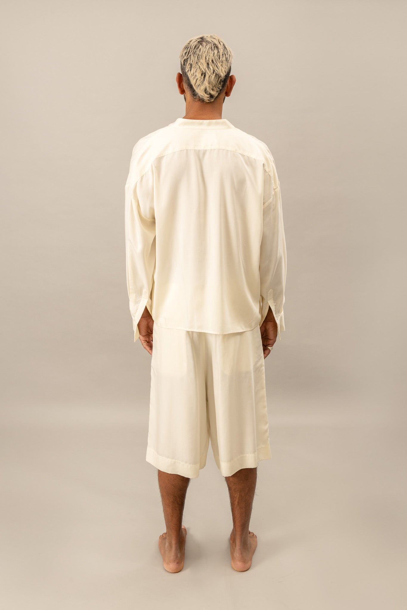 Relaxed Wide Leg Shorts - Cream