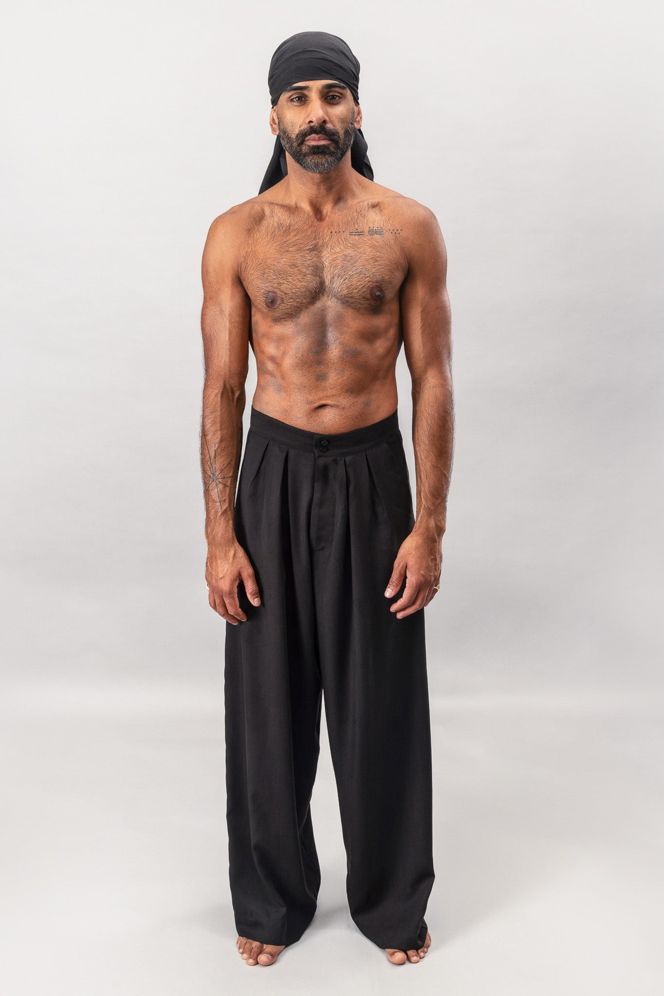 Tailored Pleated Pants - Black