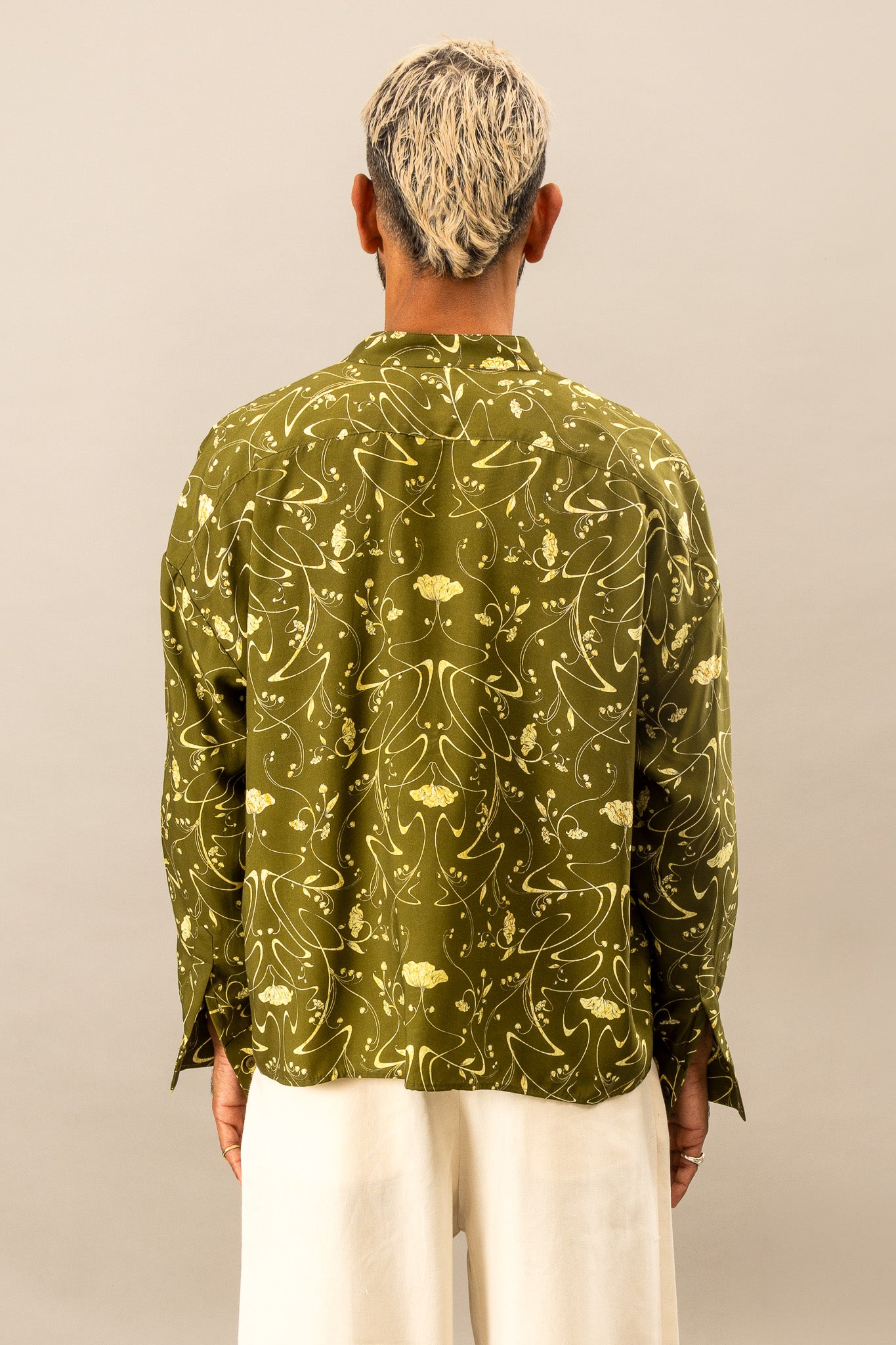 Printed Oversized Shirt in Sylvan Green