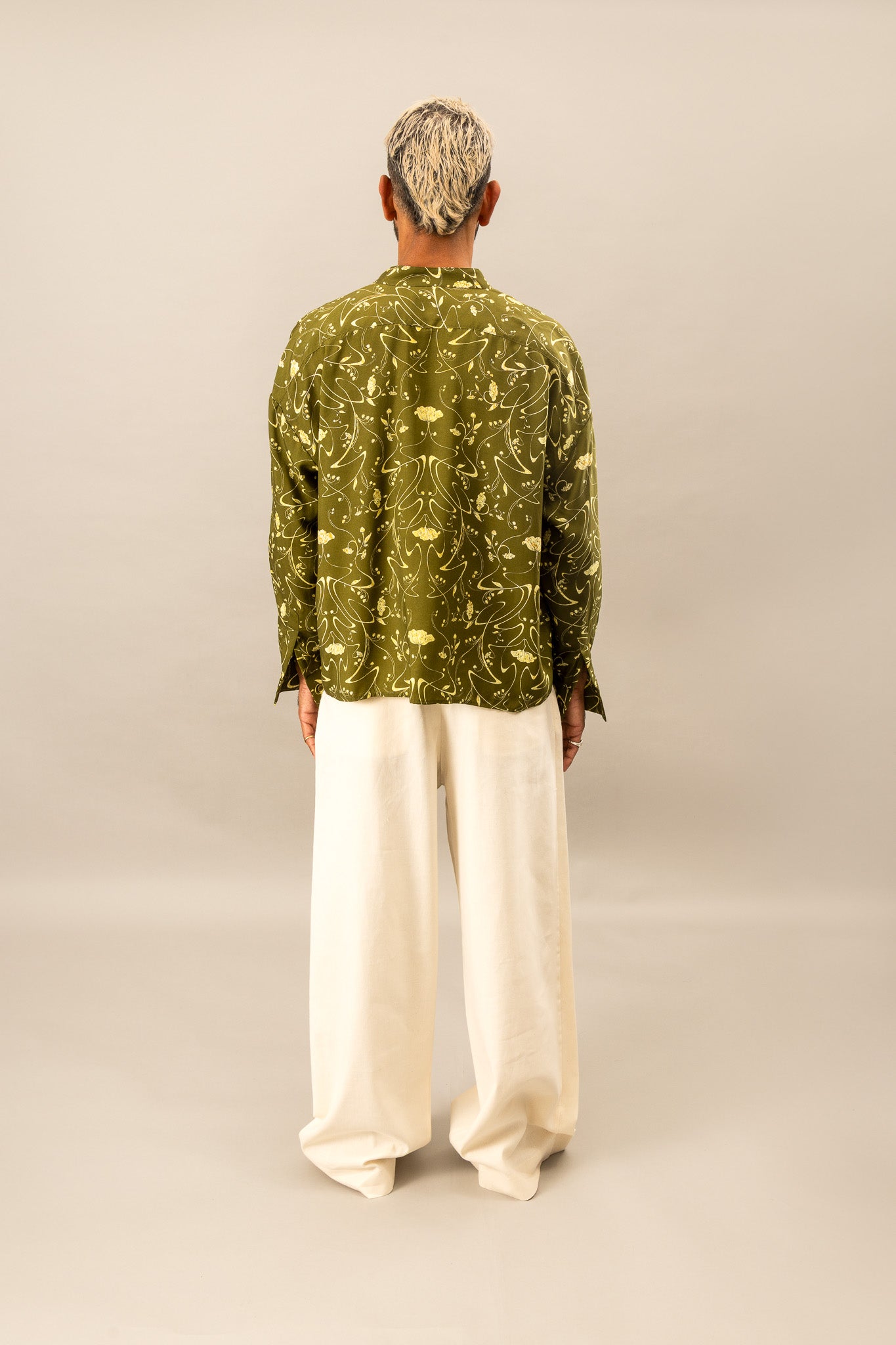 Printed Oversized Shirt in Sylvan Green