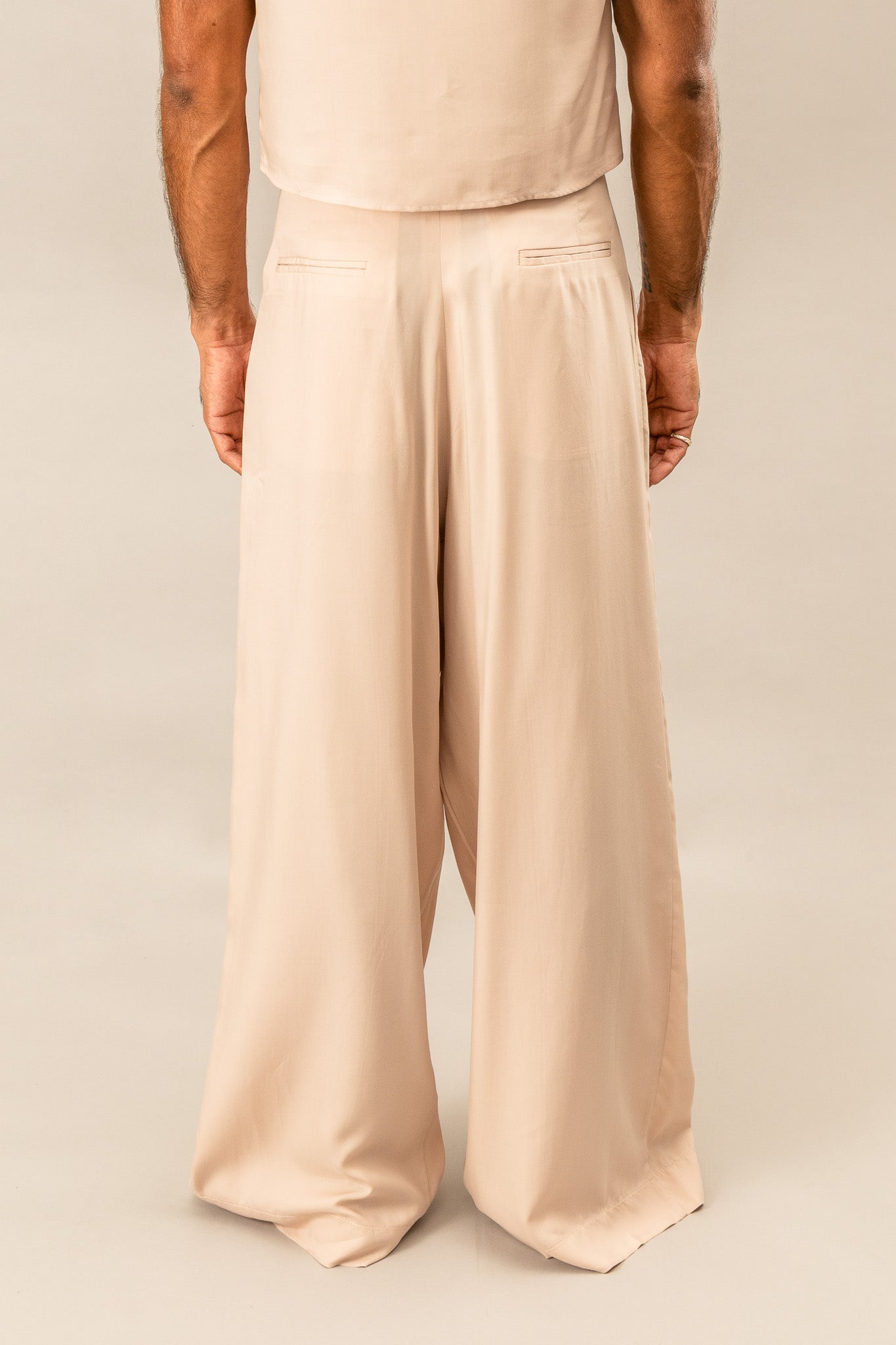 High Waisted Pleated Pants - Dusty Pink