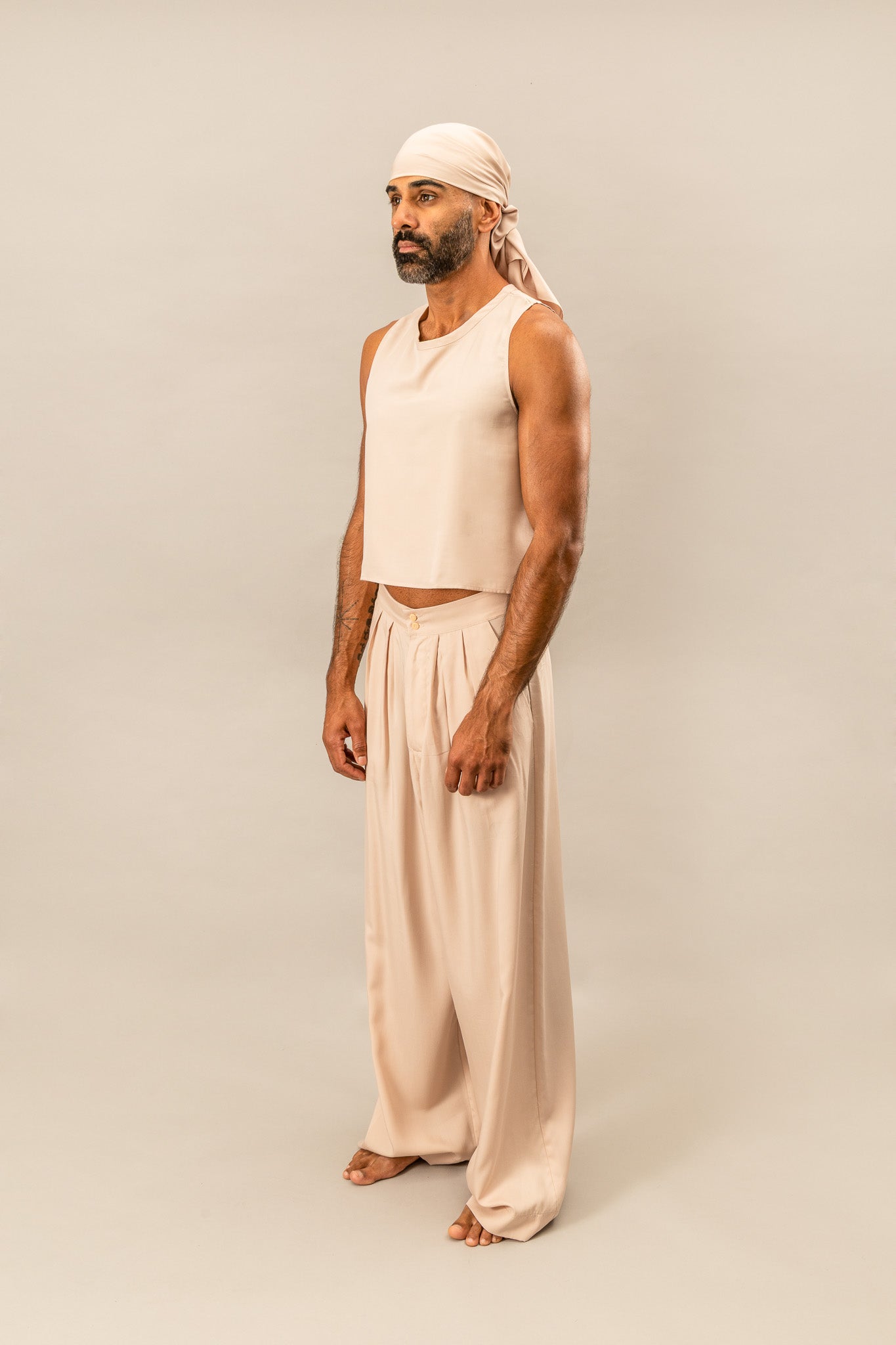 High Waisted Pleated Pants - Dusty Pink