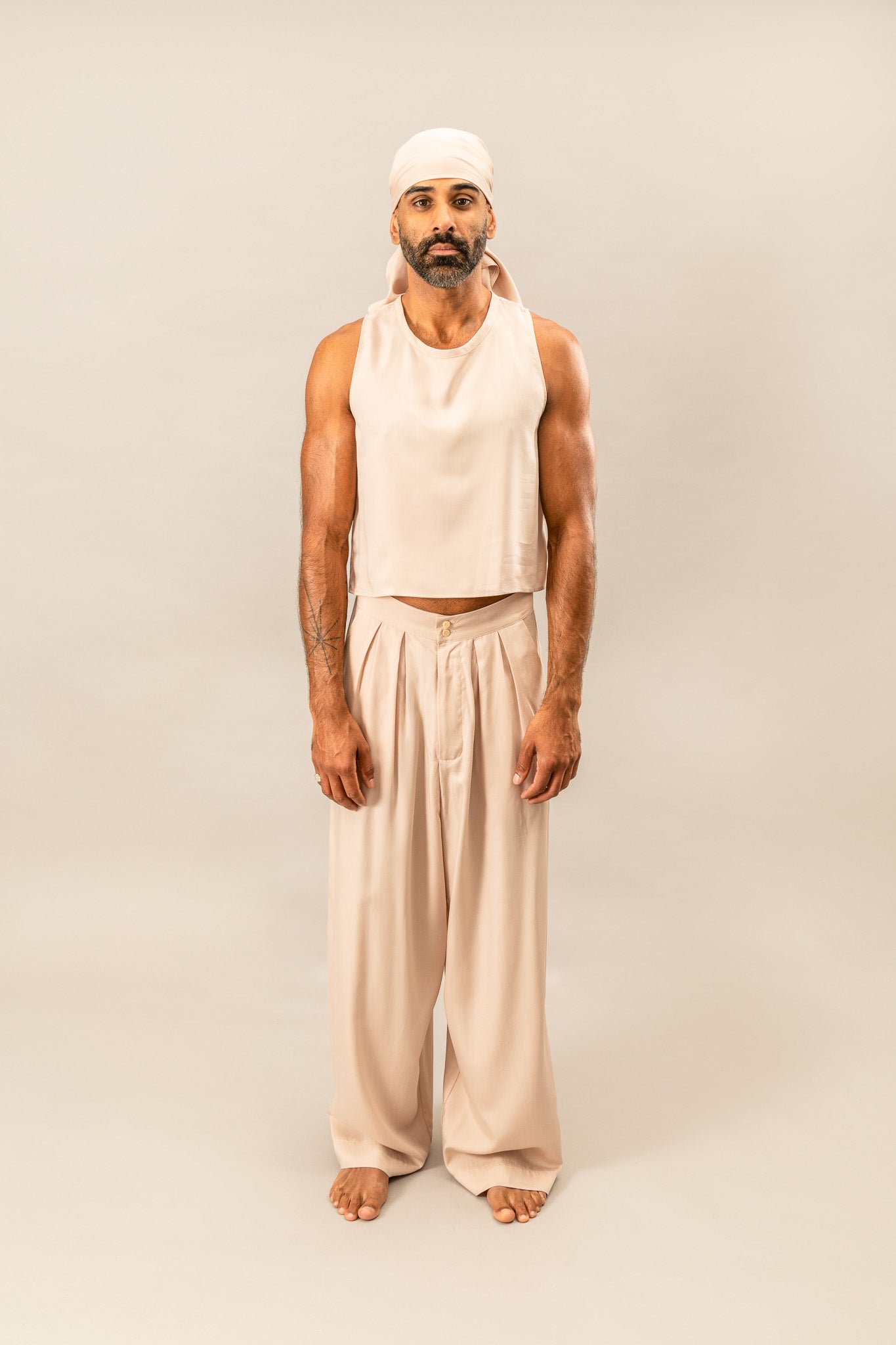 High Waisted Pleated Pants - Dusty Pink