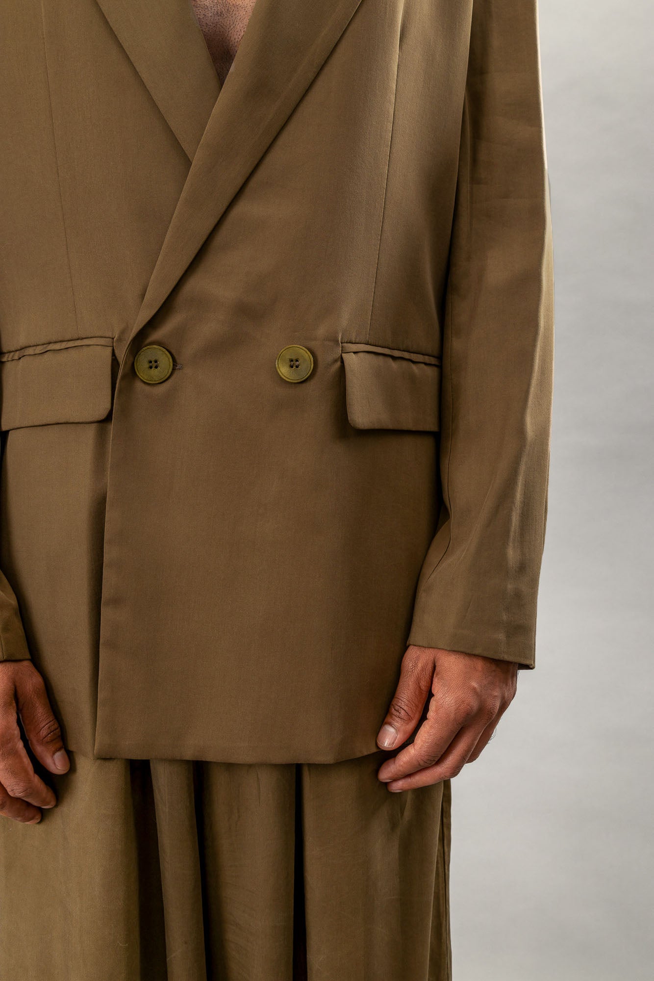 Double Breasted Blazer - Olive