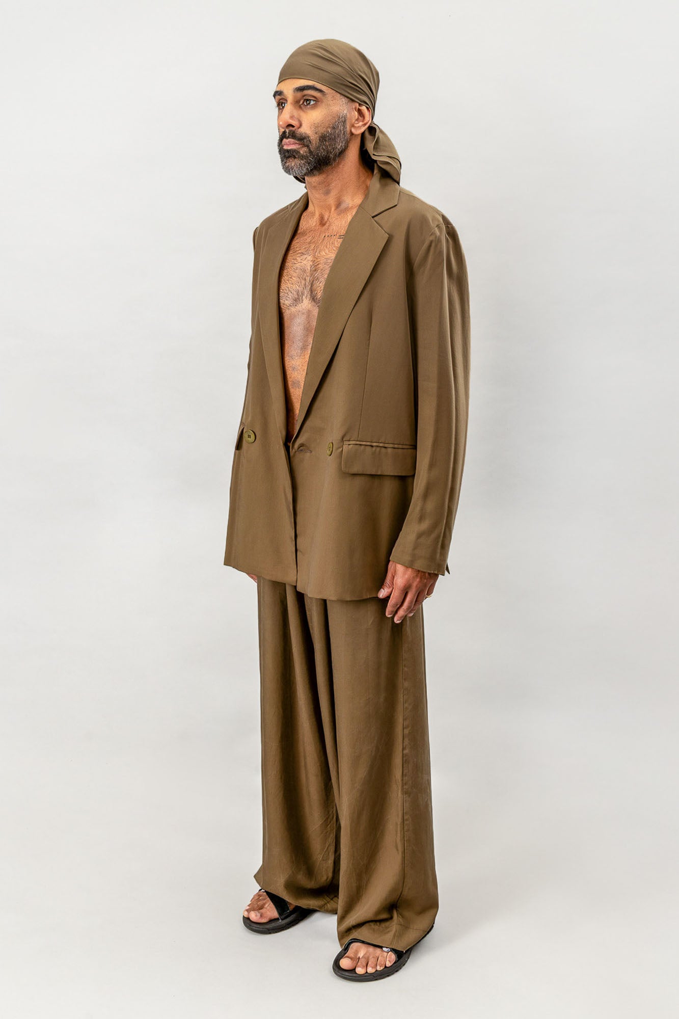 Double Breasted Blazer - Olive