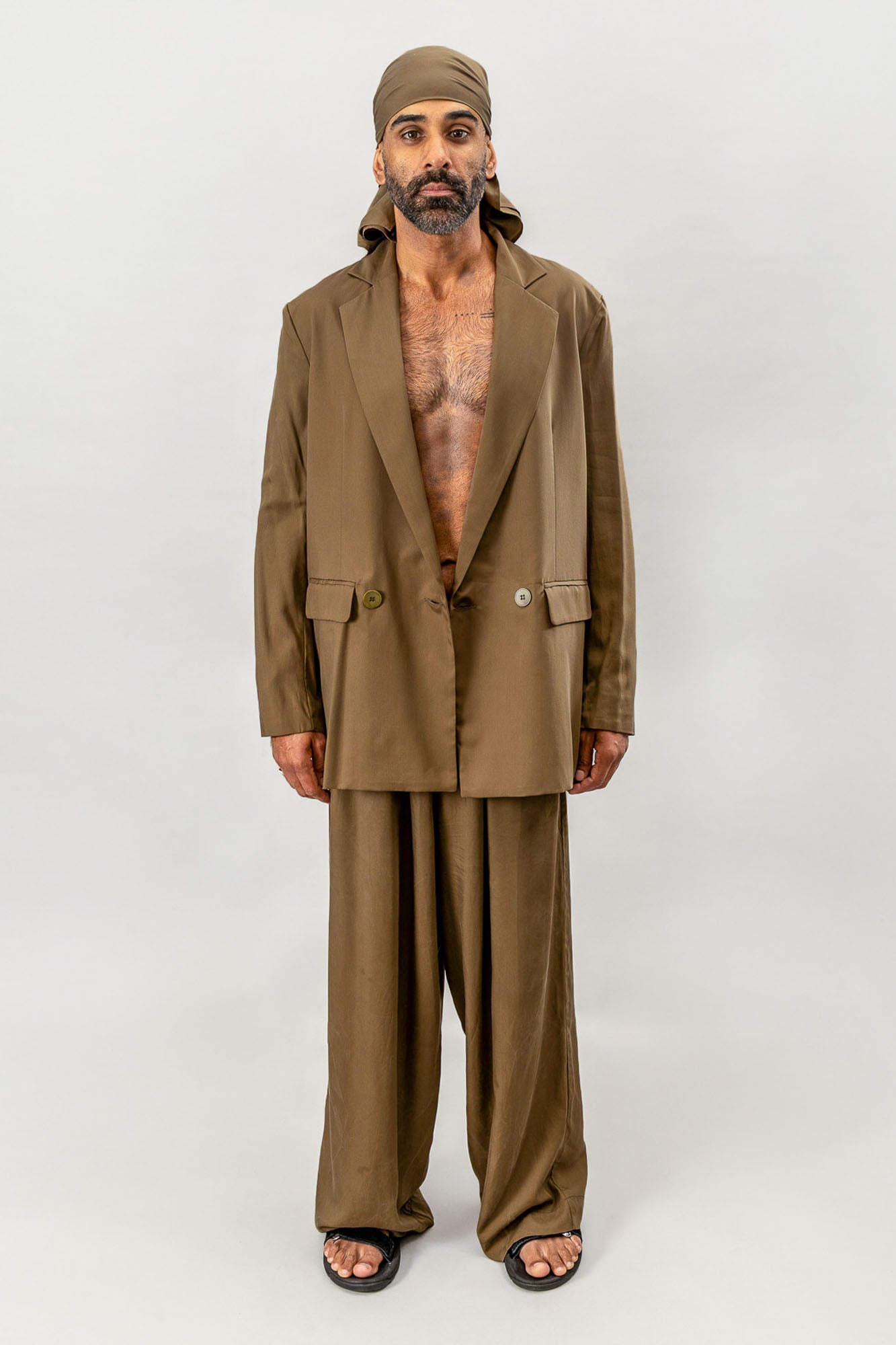 Double Breasted Blazer - Olive