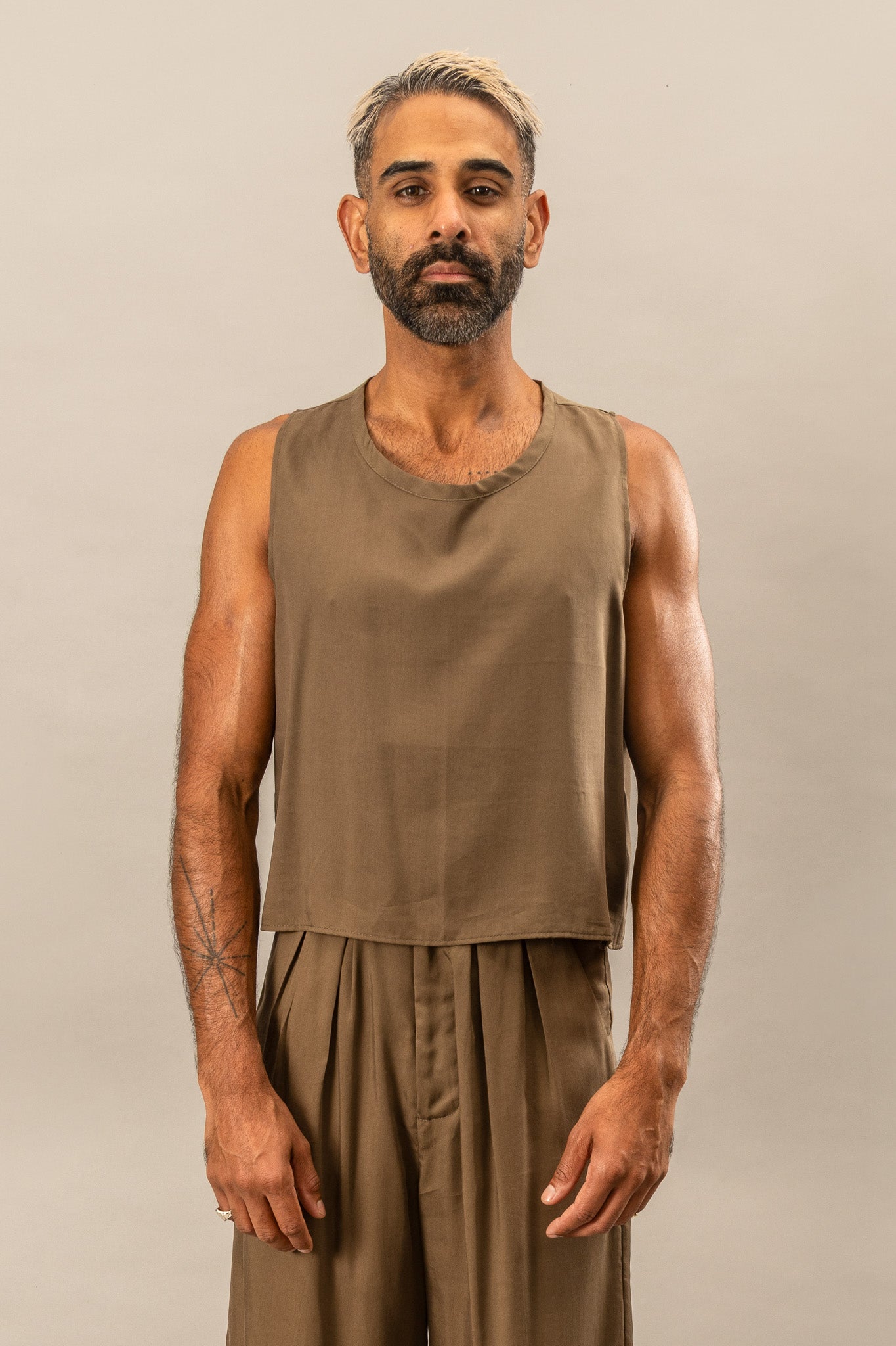 Cropped Tank - Olive