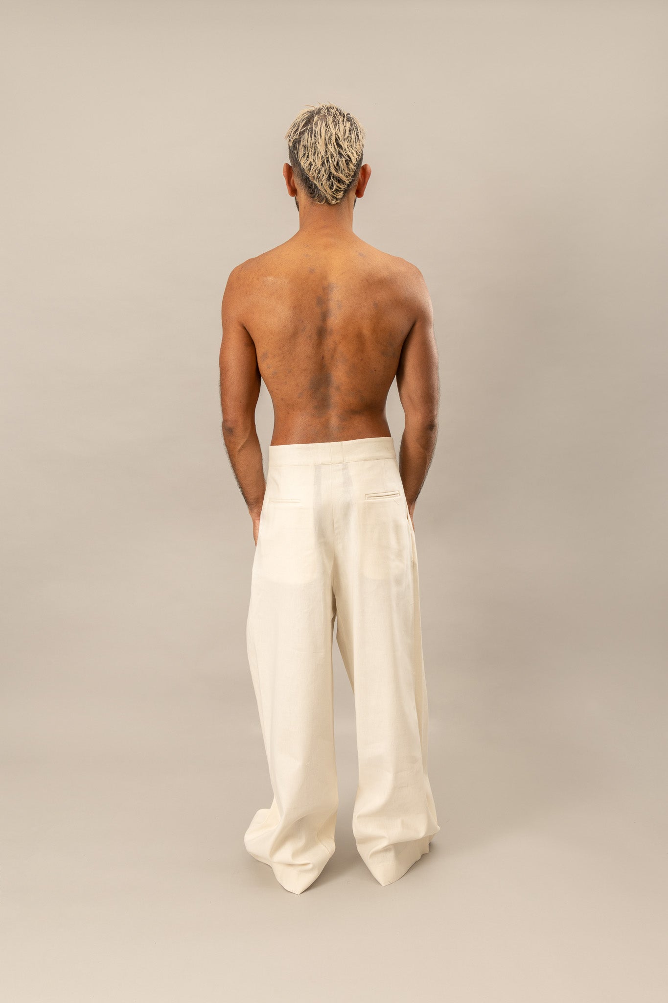 Regenerated Pleated Pants - Undyed