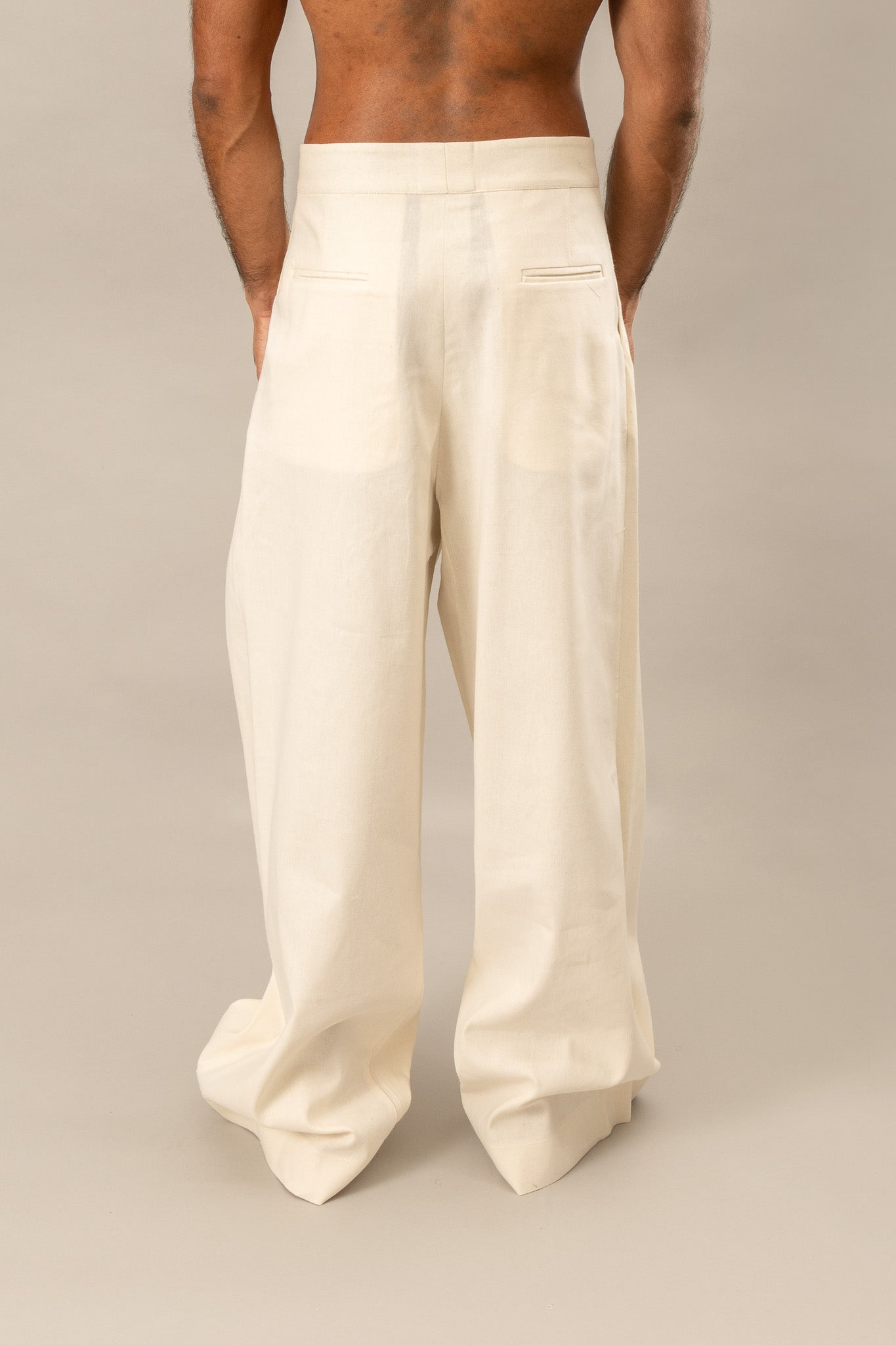 Regenerated Pleated Pants - Undyed