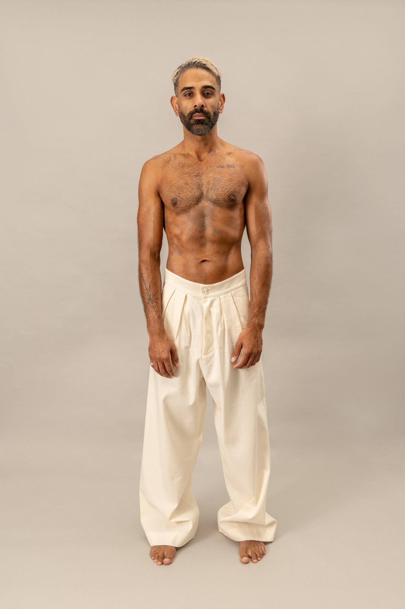 Regenerated Pleated Pants - Undyed