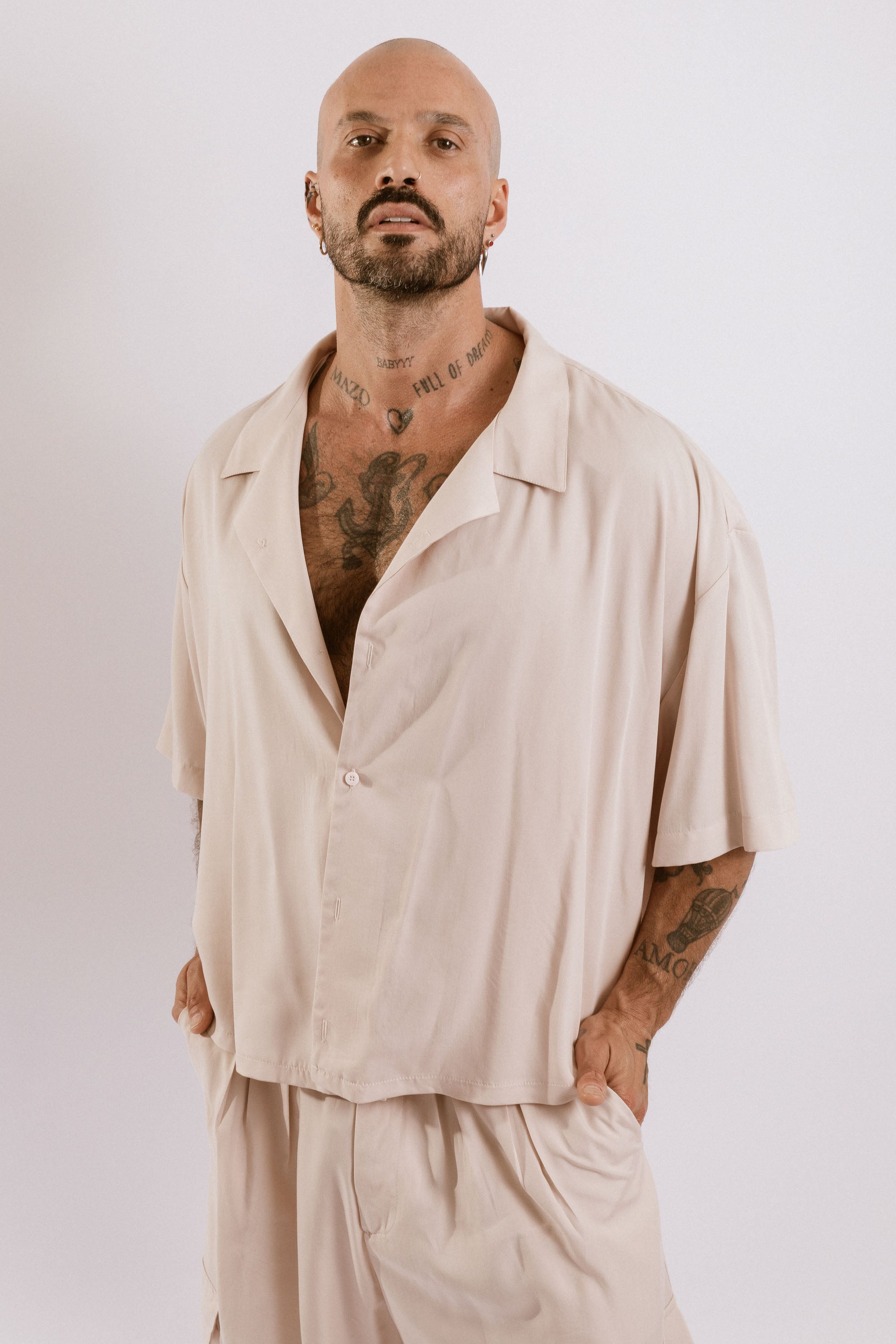 Artemisia Camp Collar Shirt - Dusty Pink