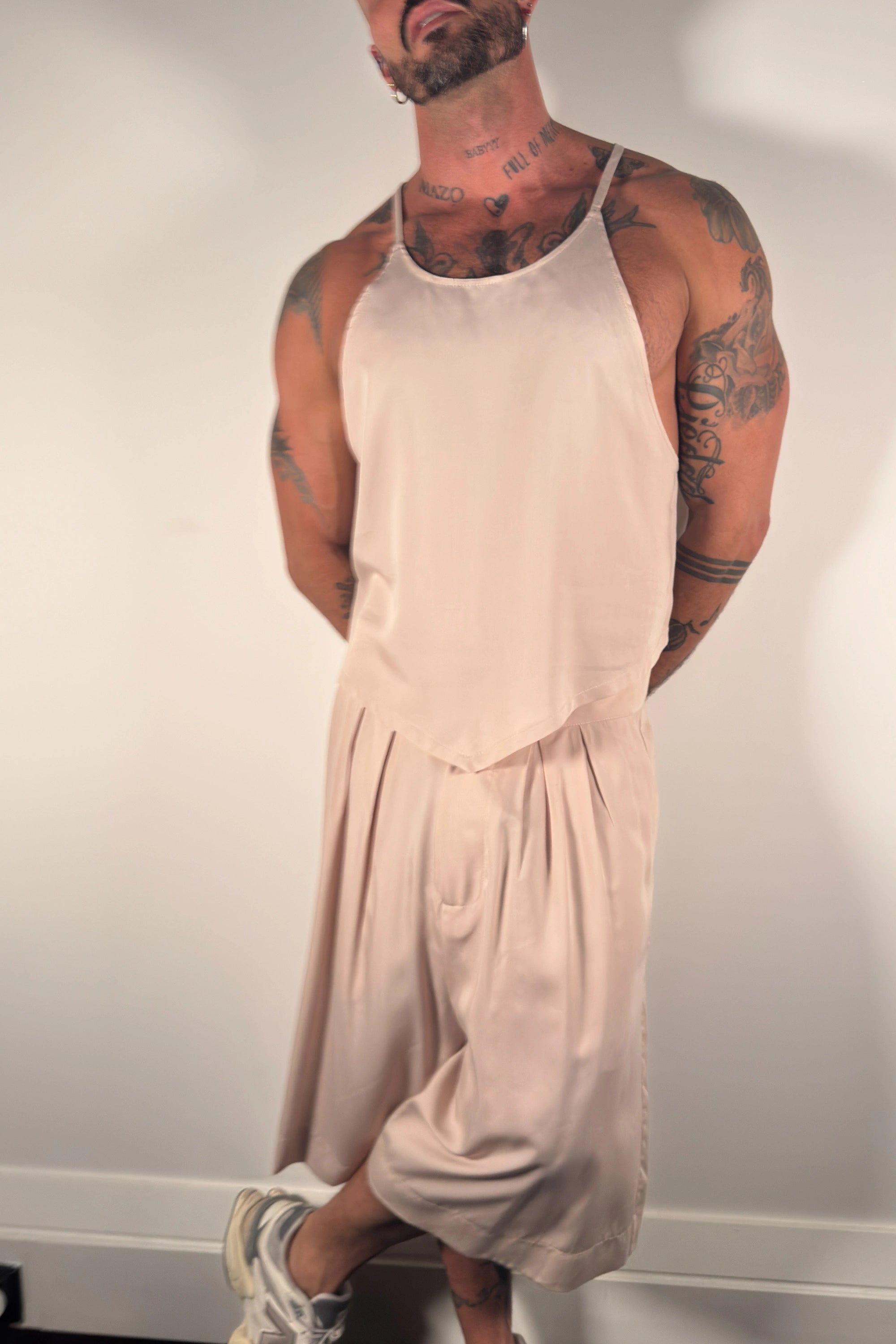 Oleander Halter Tank - Dusty Pink