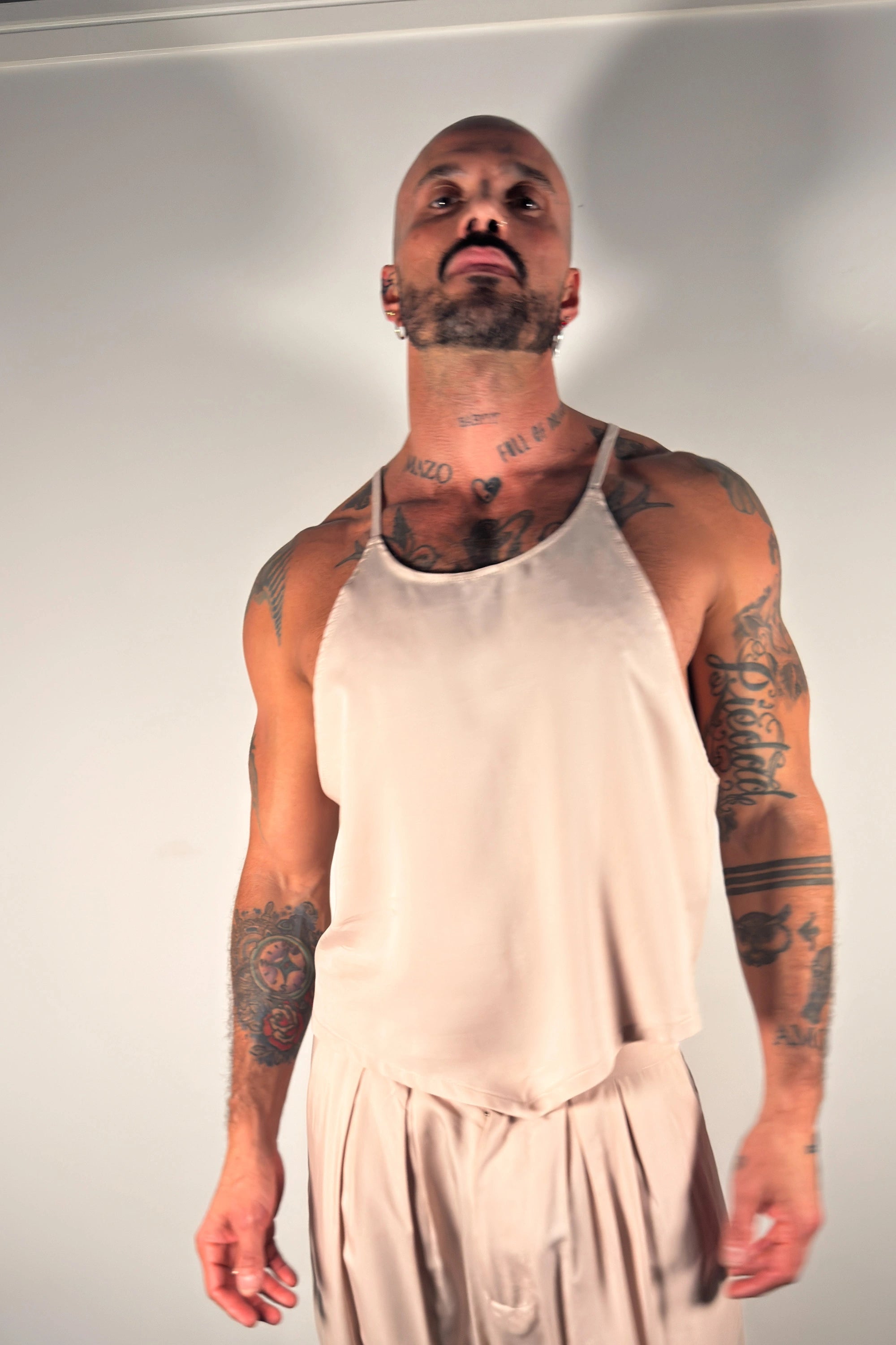 Oleander Halter Tank - Dusty Pink