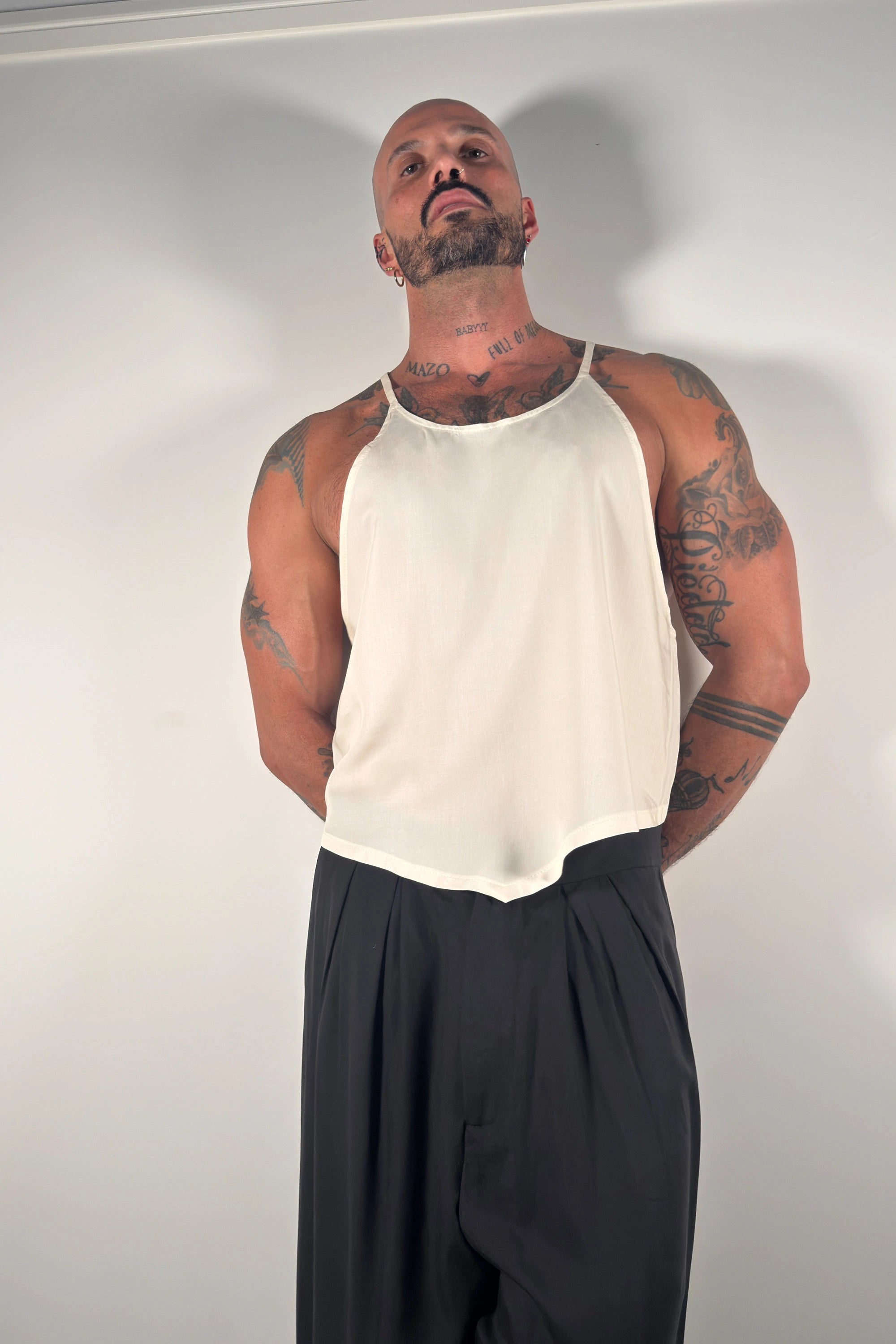 Oleander Halter Tank - Cream