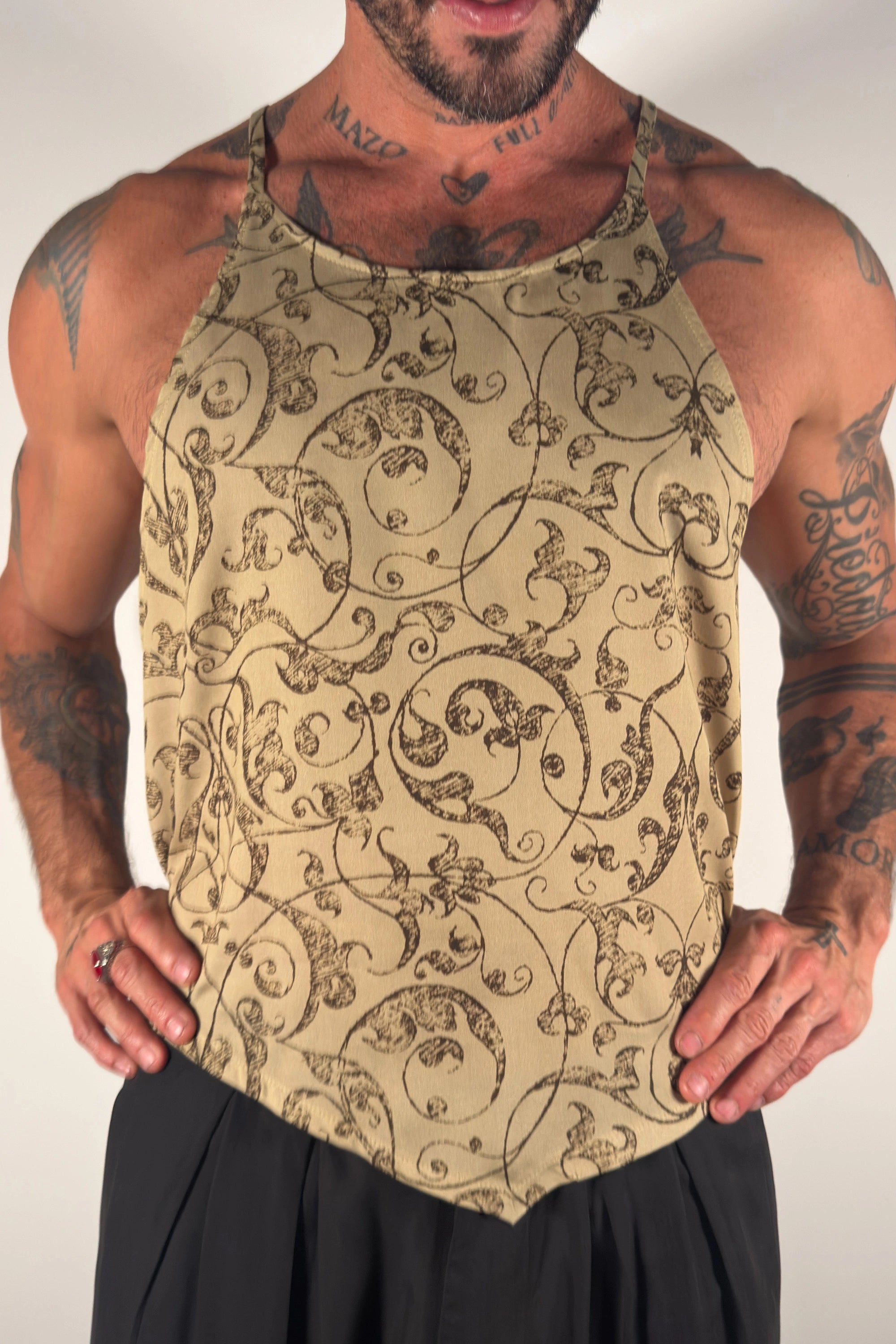 Oleander Halter Tank - Dark Arabesque