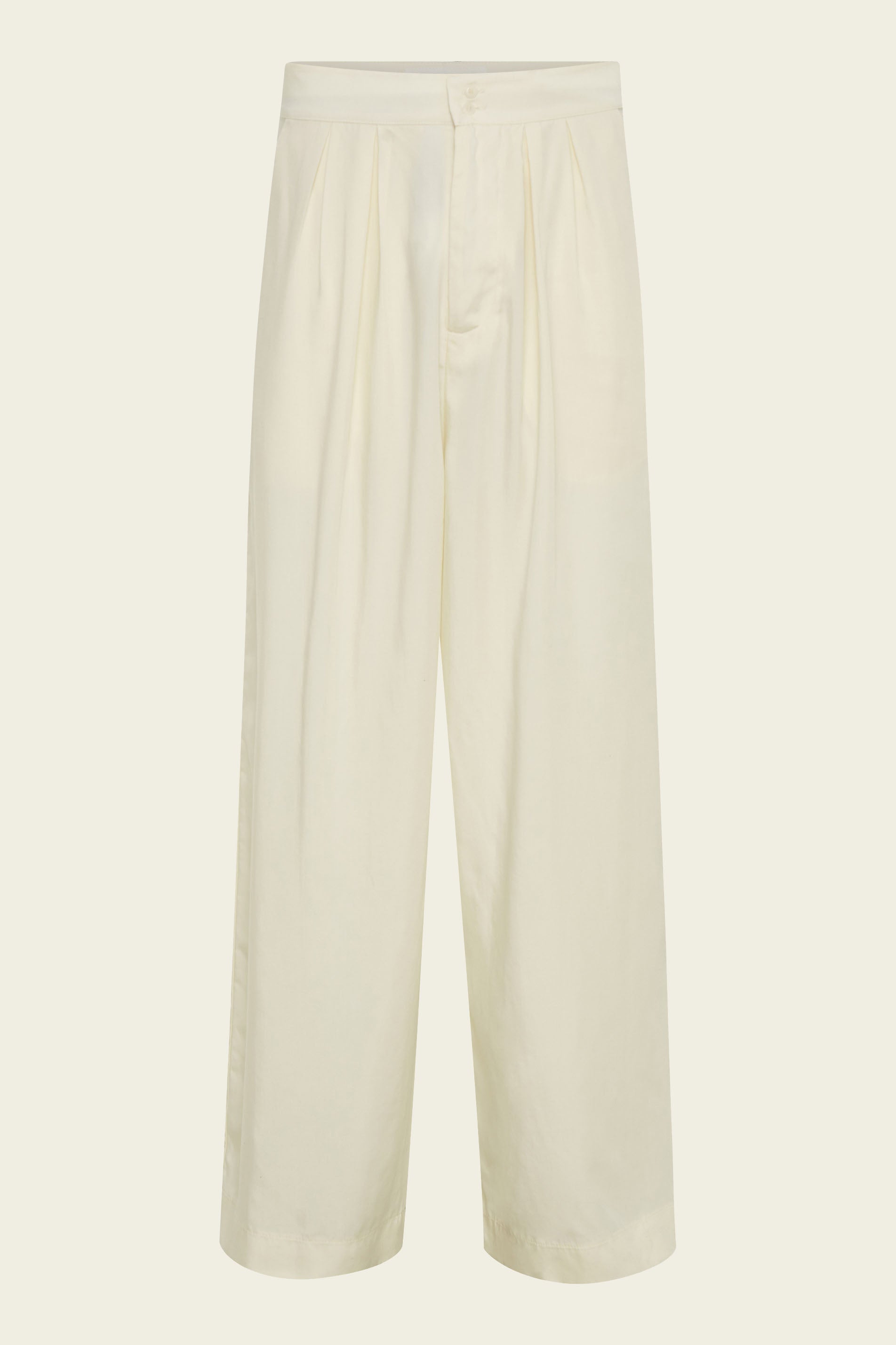 Men's High Waisted Pleated Pants - Natural White Tencel (Eucalyptus) - The Glade