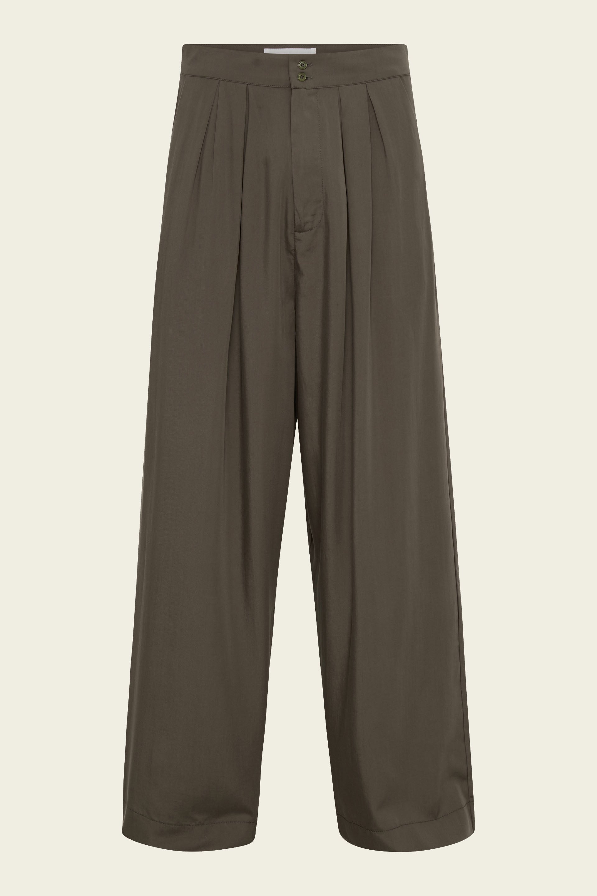 Men's High Waisted Pleated Pants - Gumnut Tencel (Eucalyptus) - The Glade