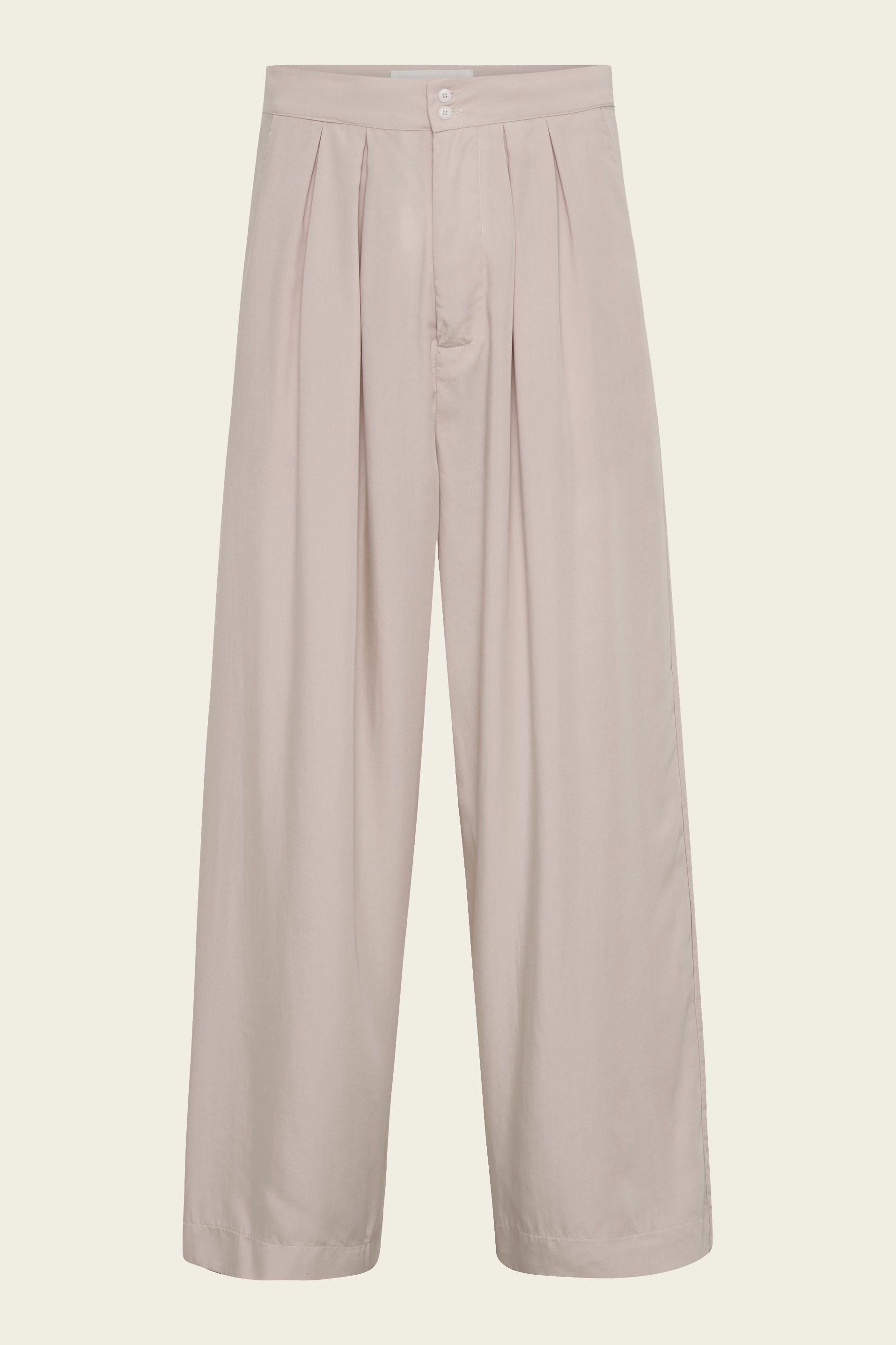 Men's High Waisted Pleated Pants - Mushroom Tencel (Eucalyptus) - The Glade