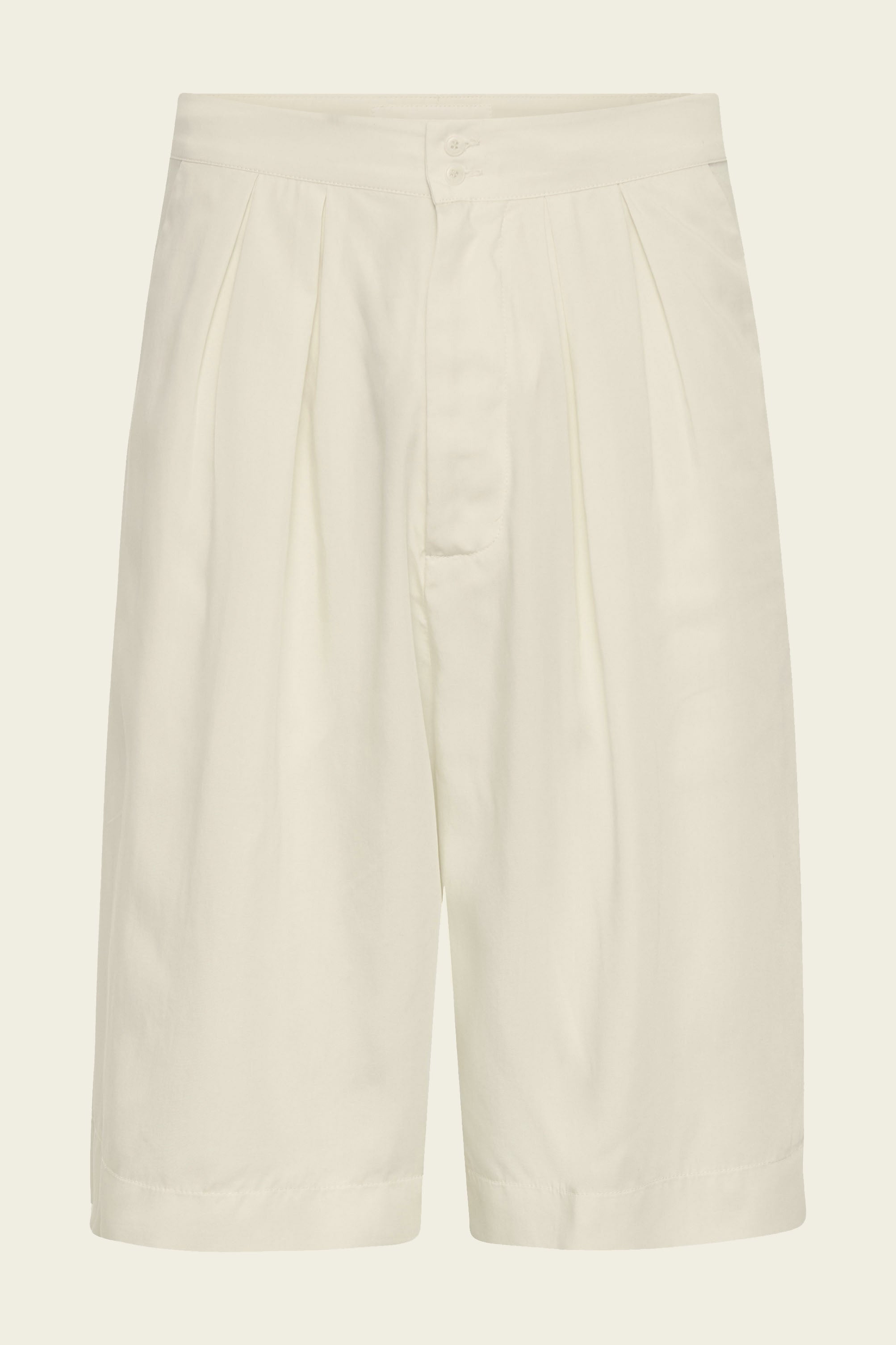 Relaxed Knee Length Shorts - Natural White