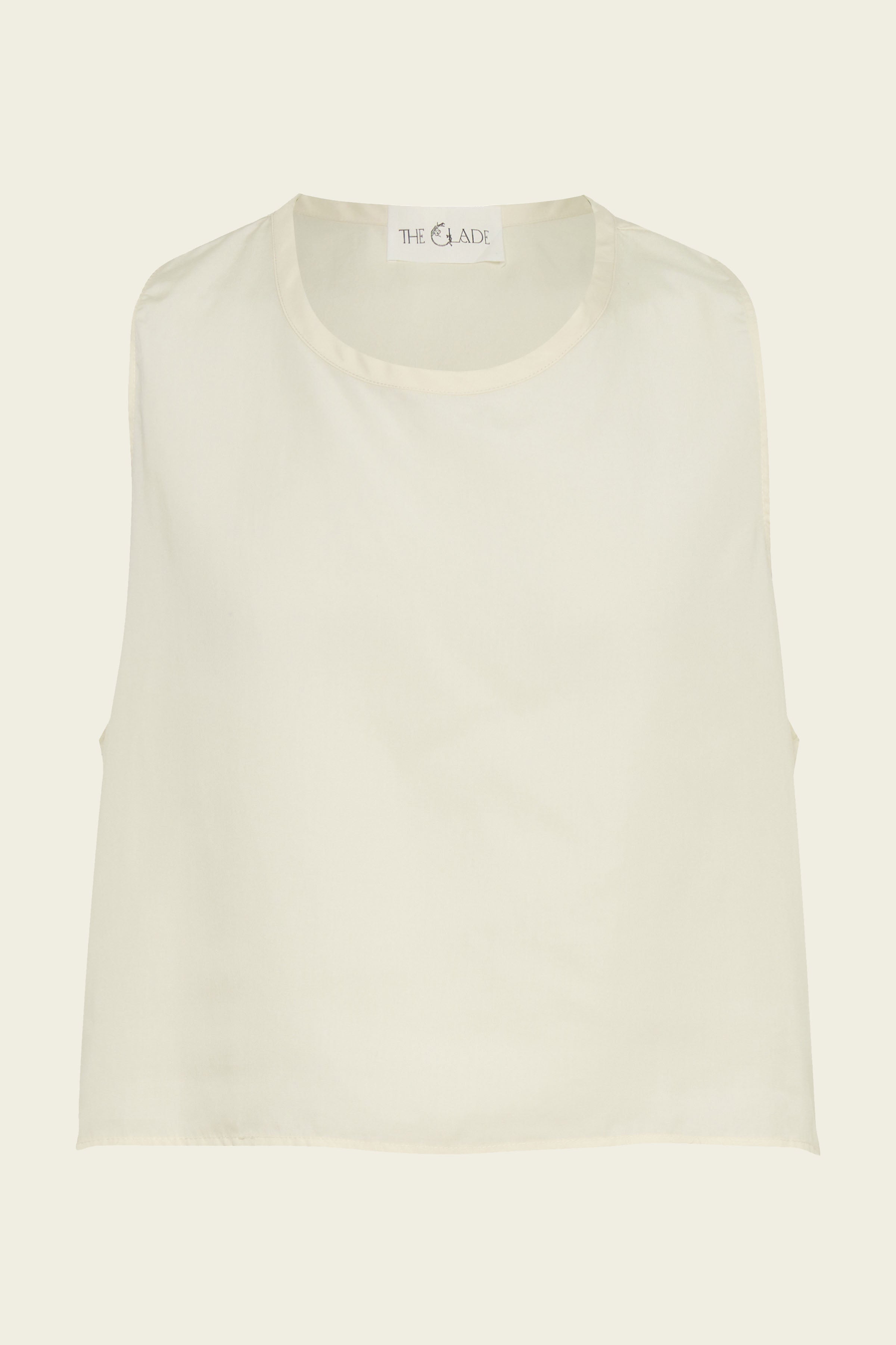 Men's Cropped Tank Top - Natural White Tencel (Eucalyptus) - The Glade