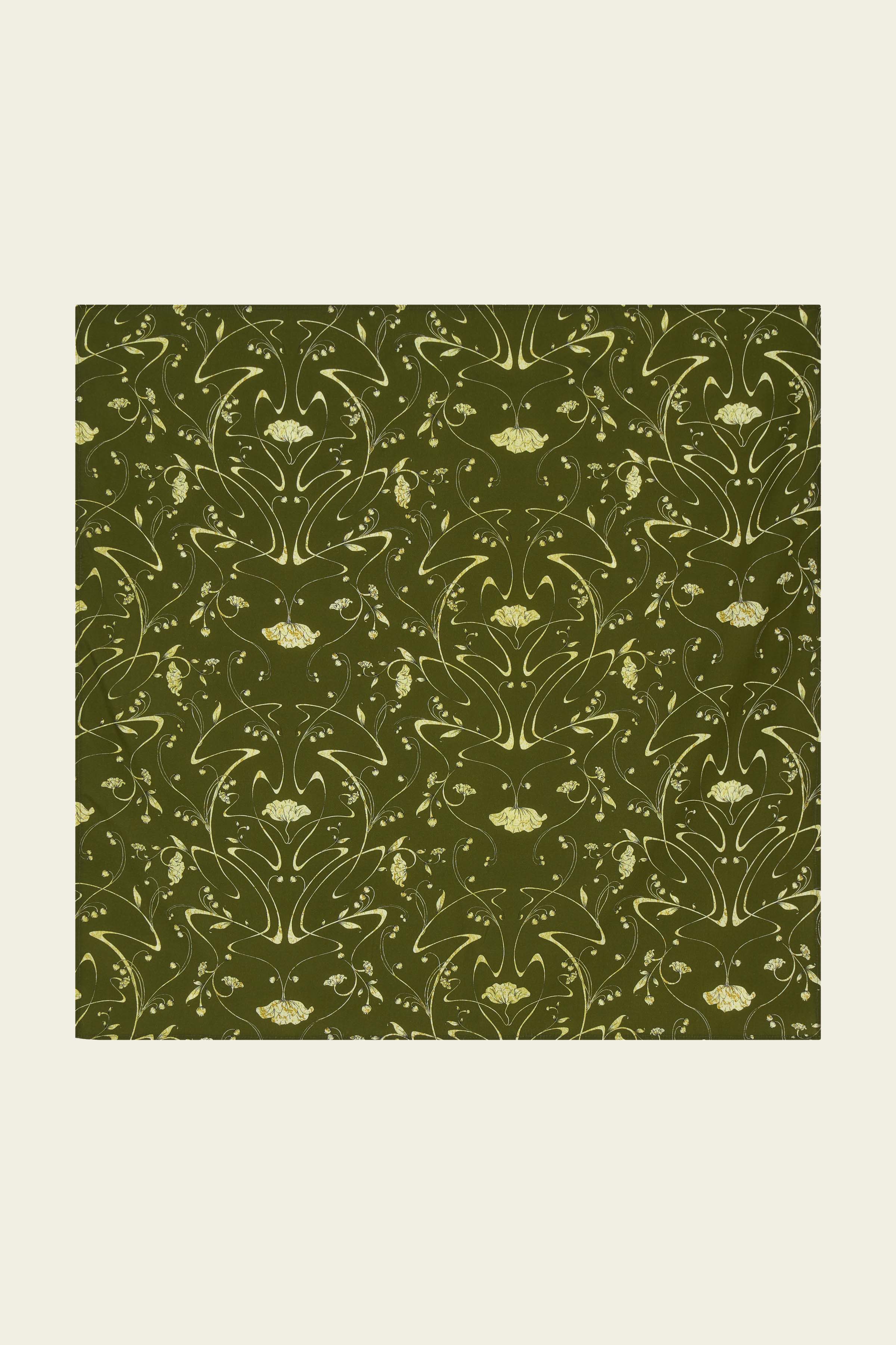 Men's Printed Square Scarf - Sylvan Green Tencel (Eucalyptus) - The Glade