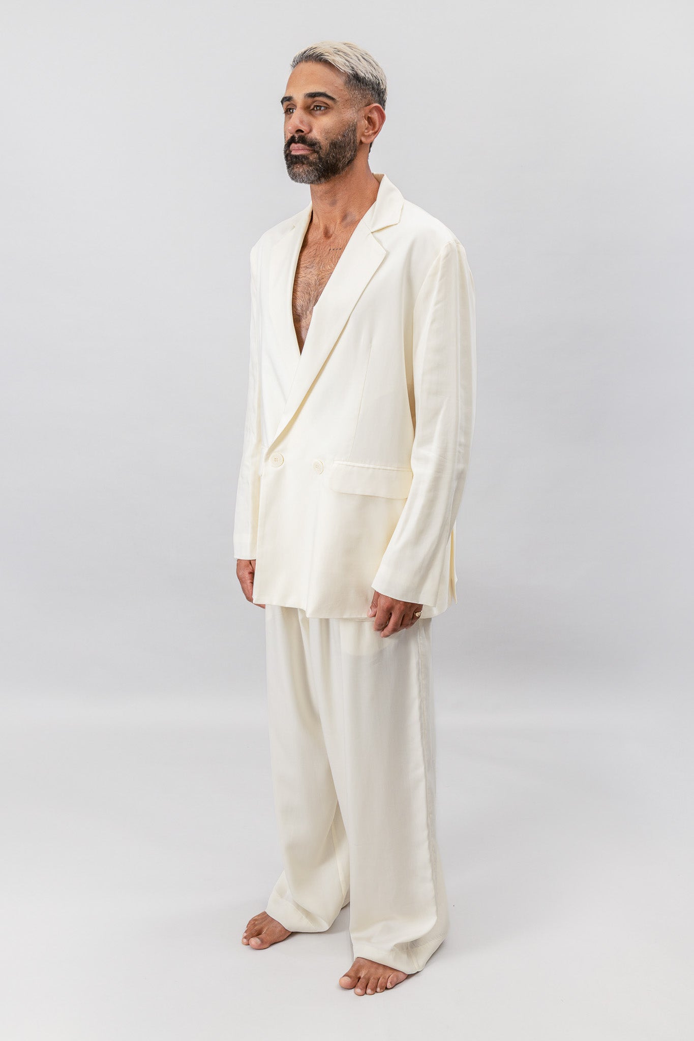 Double Breasted Blazer - Cream