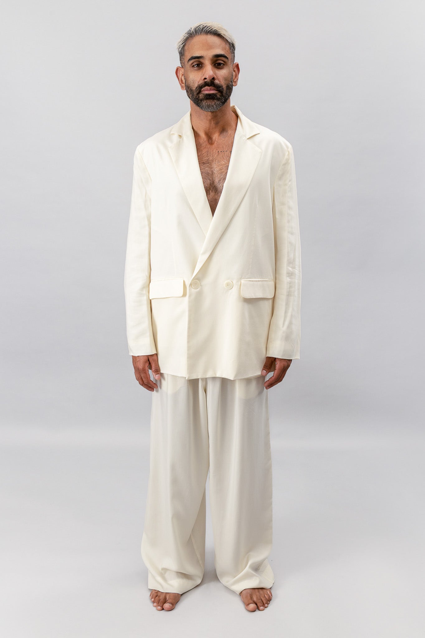 Double Breasted Blazer - Cream