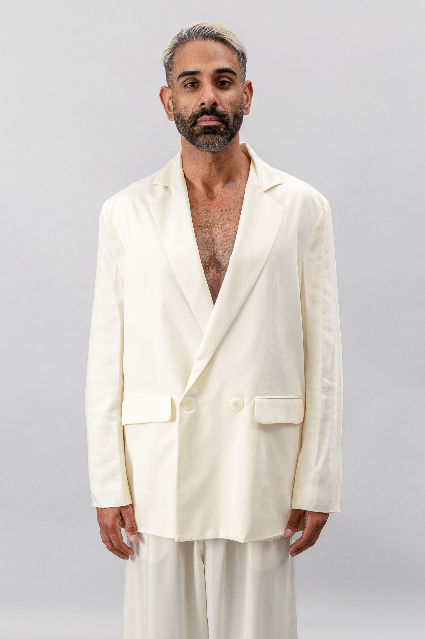 Double Breasted Blazer - Cream