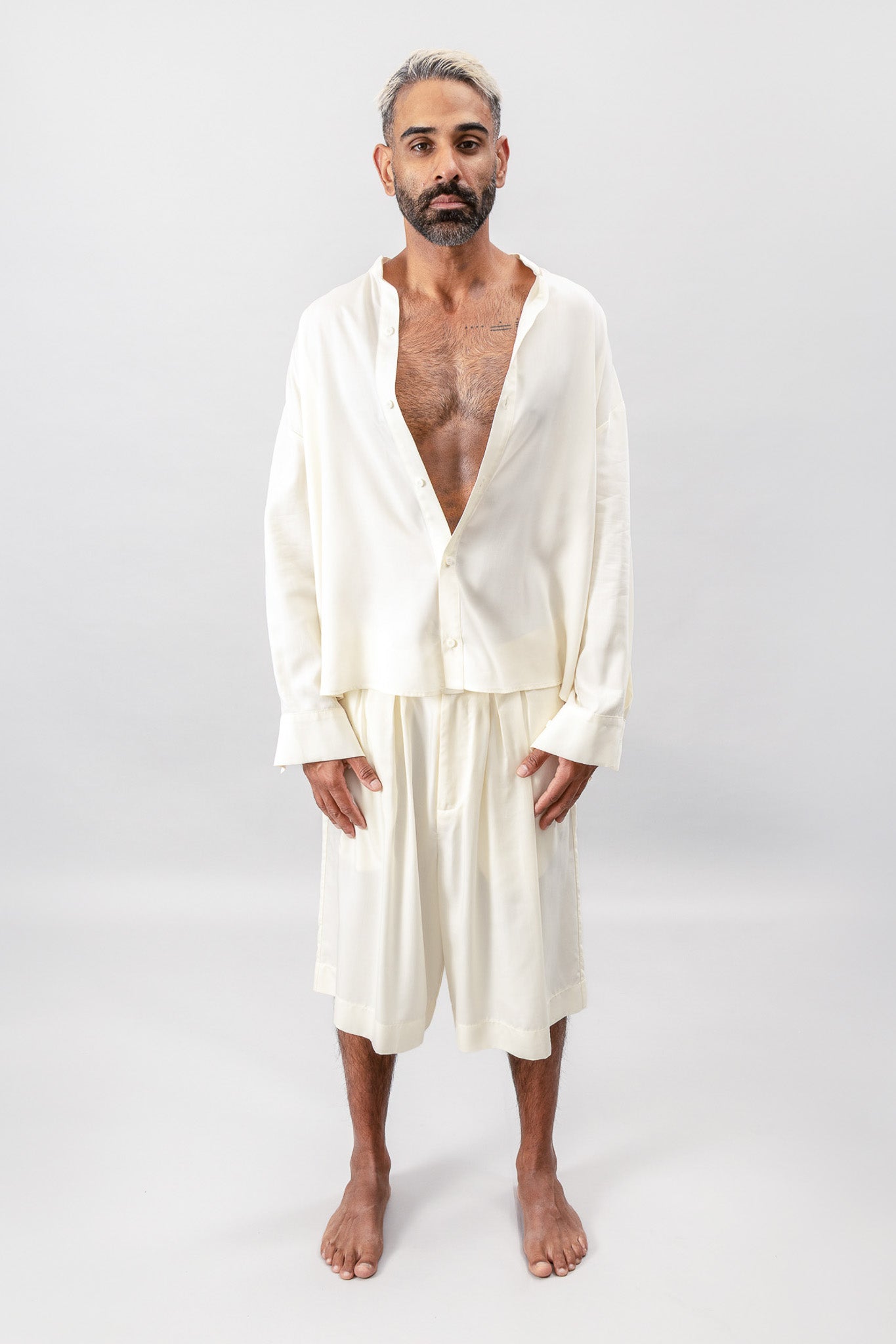 Wide Leg Shorts - Cream