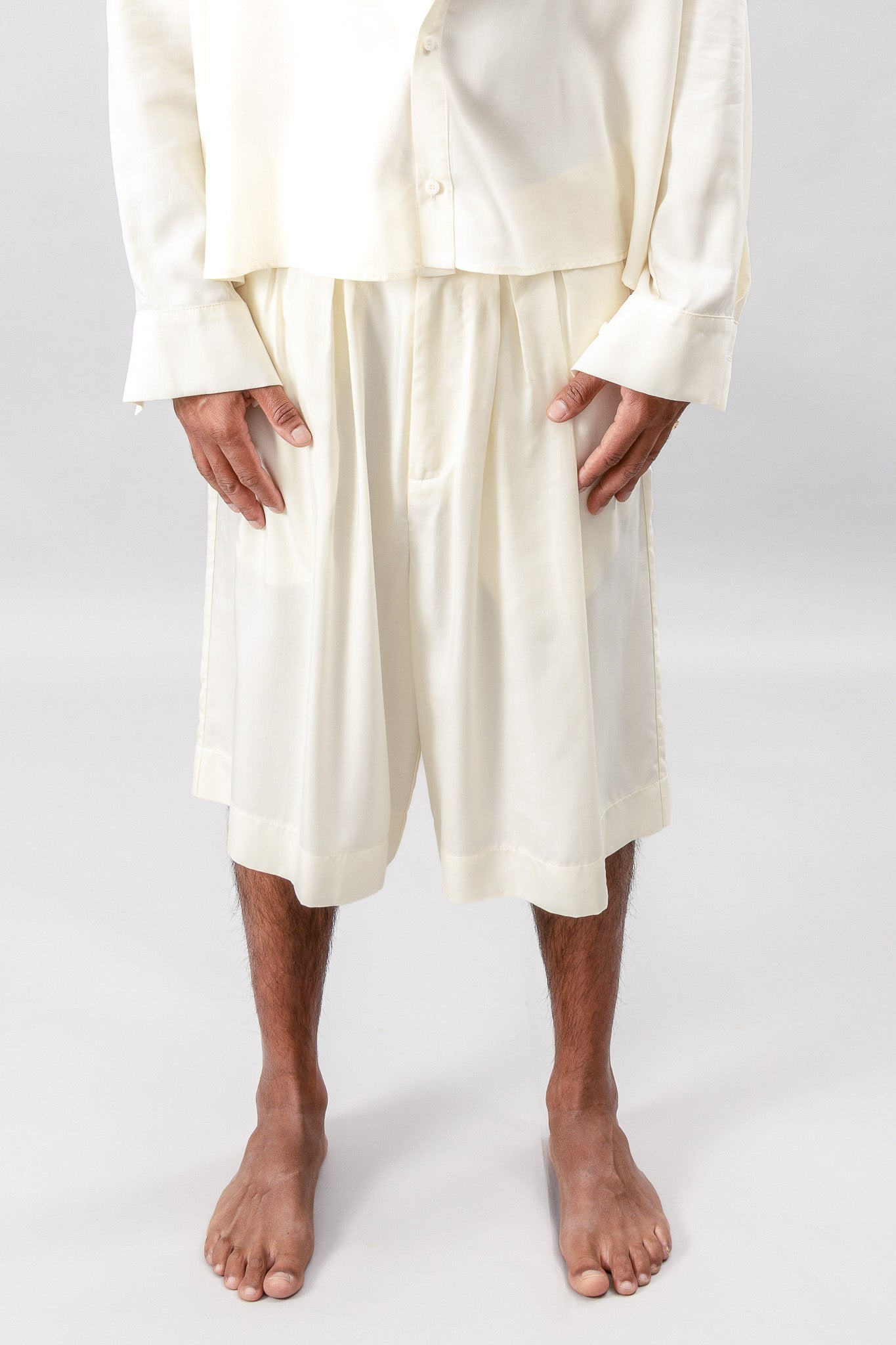 Wide Leg Shorts - Cream