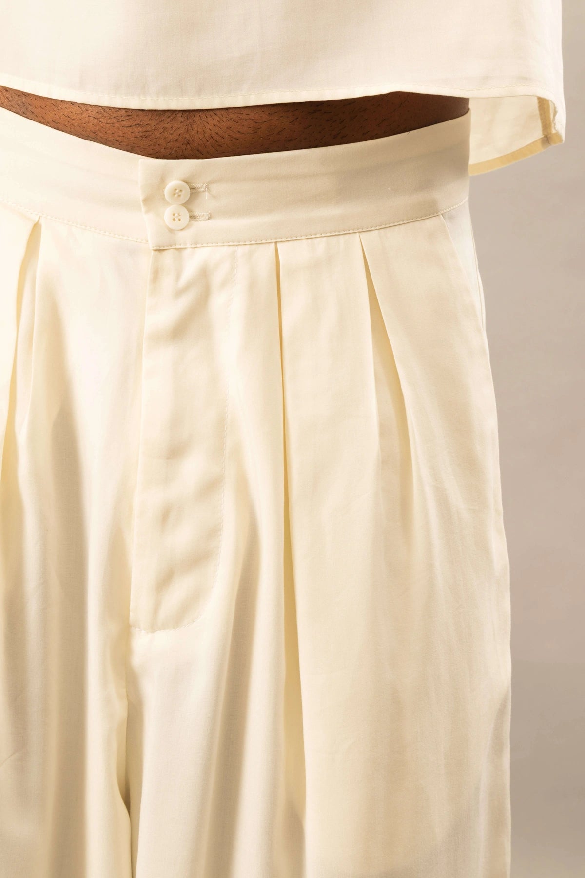 Relaxed Wide Leg Shorts | Natural White