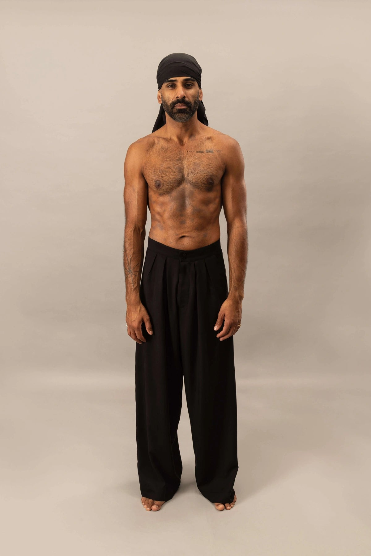High Waisted Pleated Pants | Natural Black
