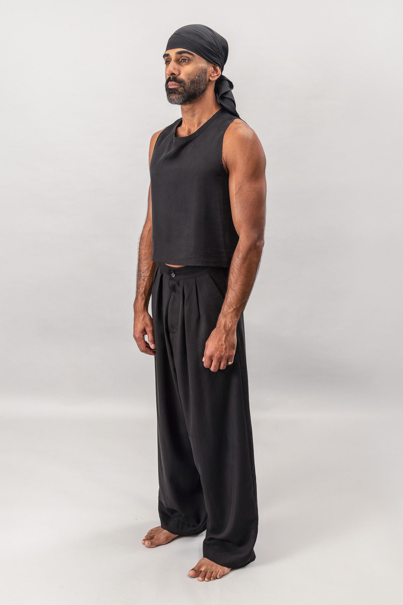 Cropped Tank in Black - The Glade Menswear