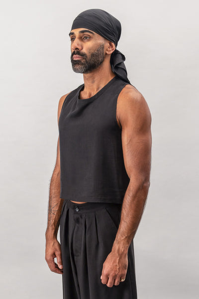 Cropped Tank in Black - The Glade Menswear