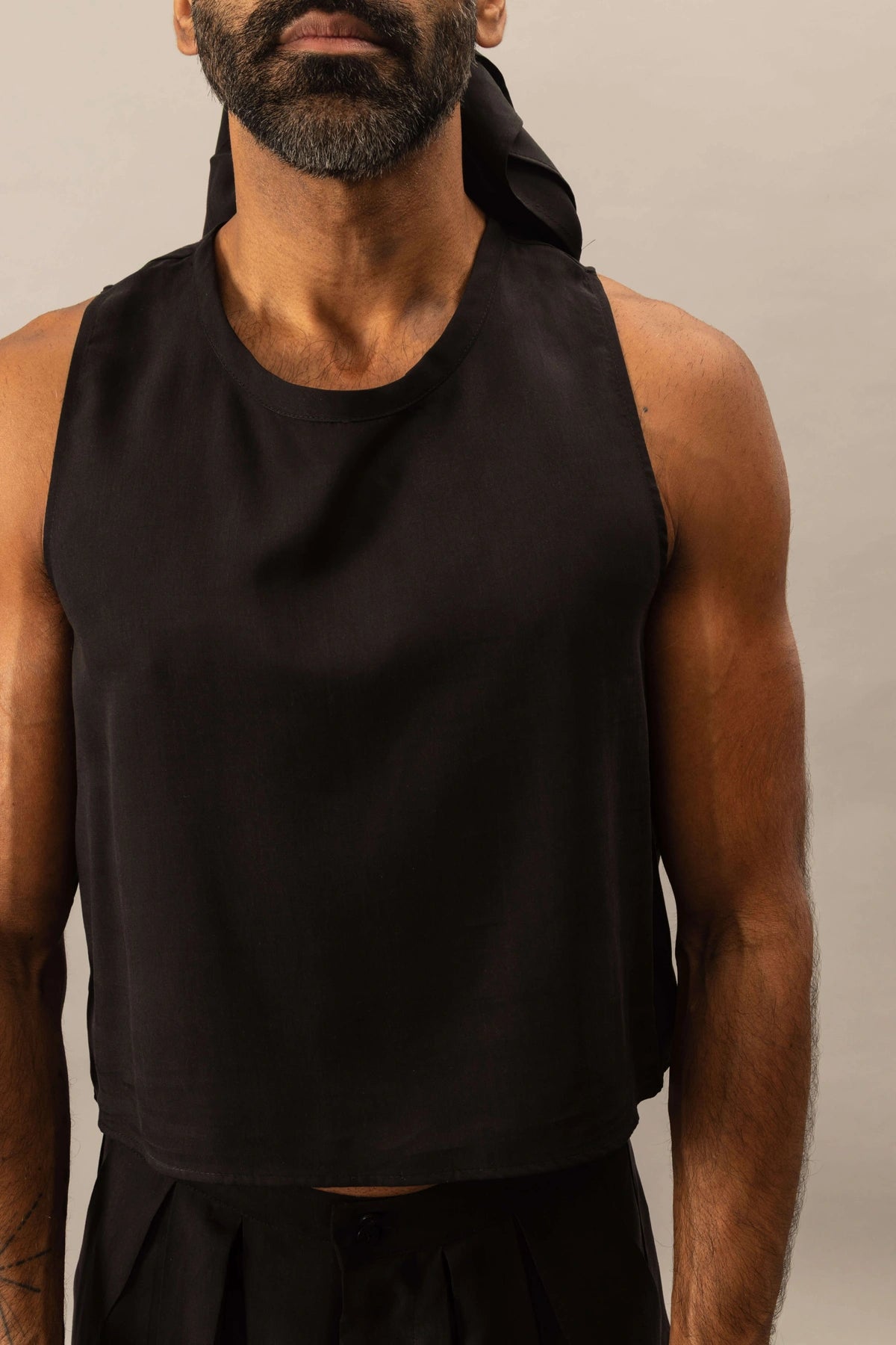 Cropped Tank | Natural Black