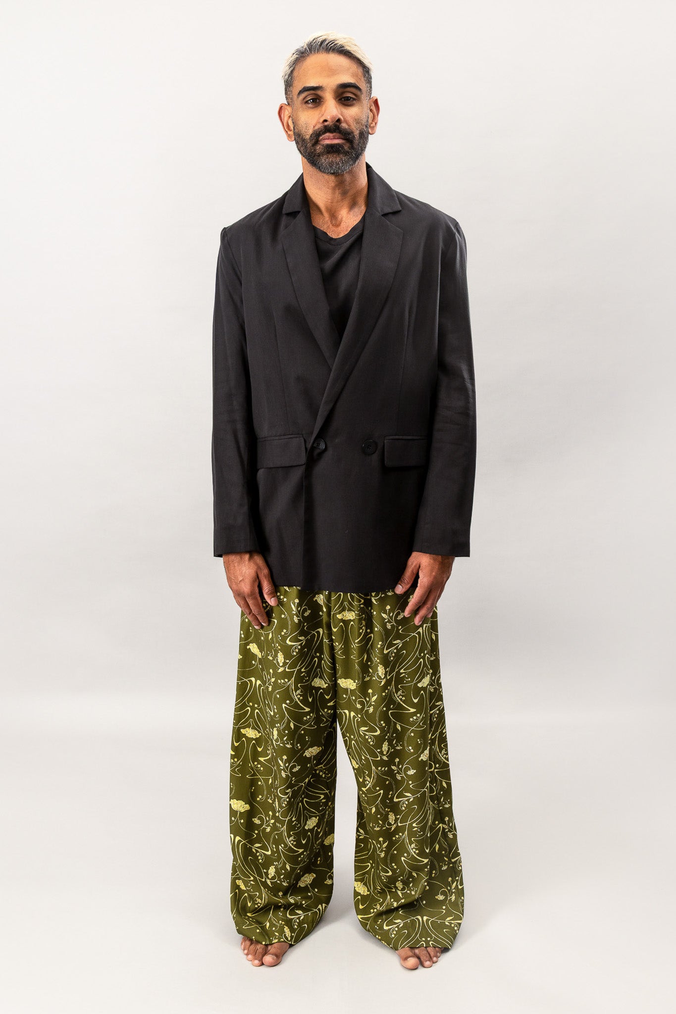 Tailored Pleated Pants - Sylvan Green