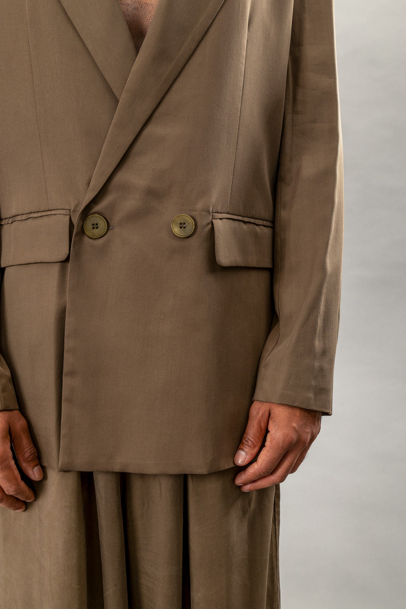 Double Breasted Blazer - Olive