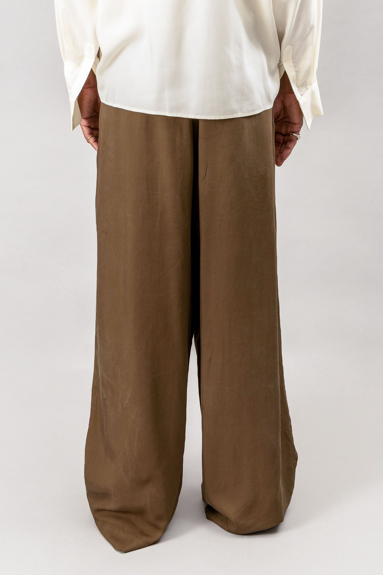 Tailored Pleated Pants - Olive