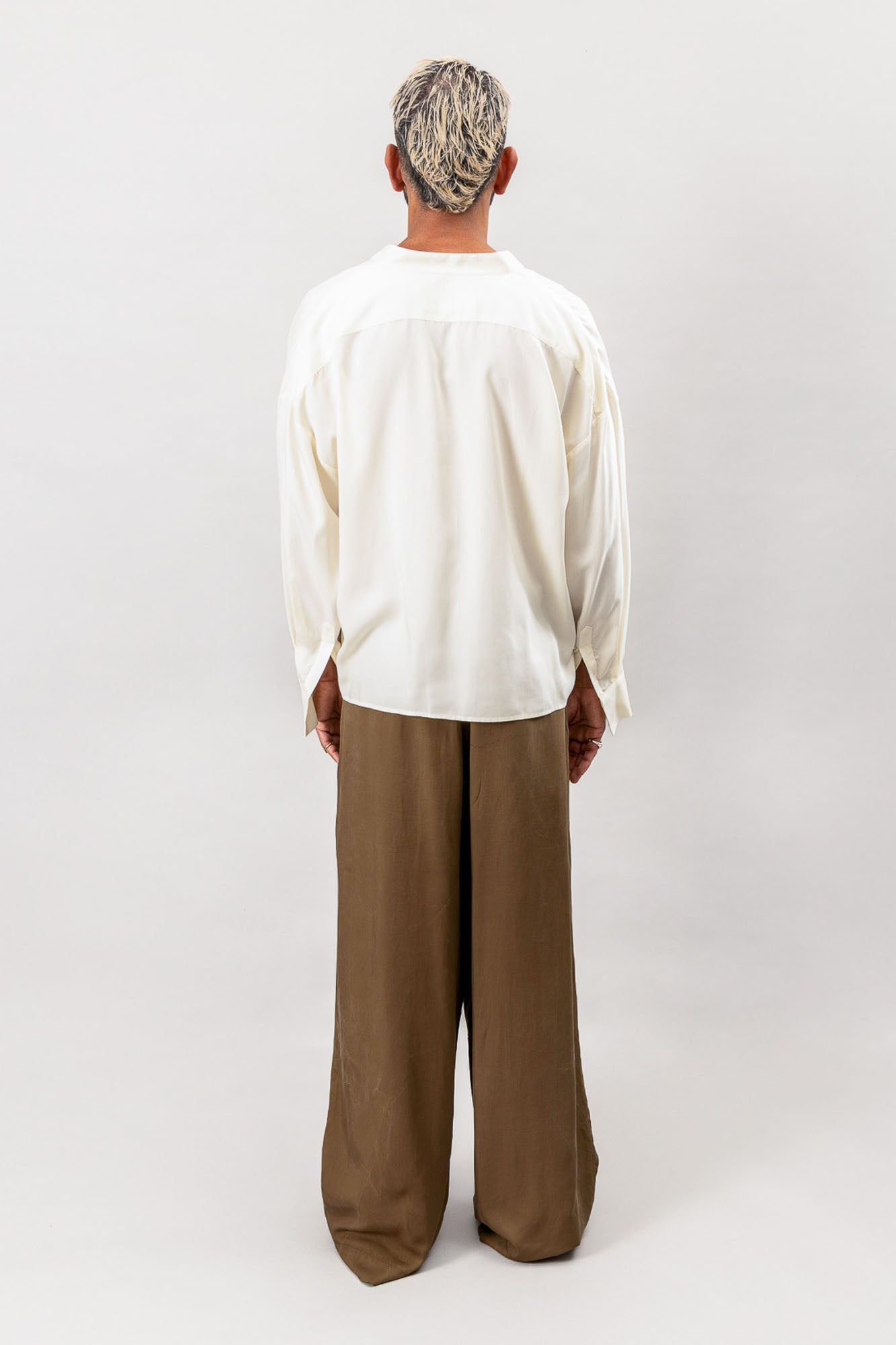 Tailored Pleated Pants - Olive